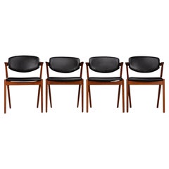 Sedia a Z danese di metà secolo in teak, modello 42, di Kai Kristiansen, 1960, set di 4 pezzi