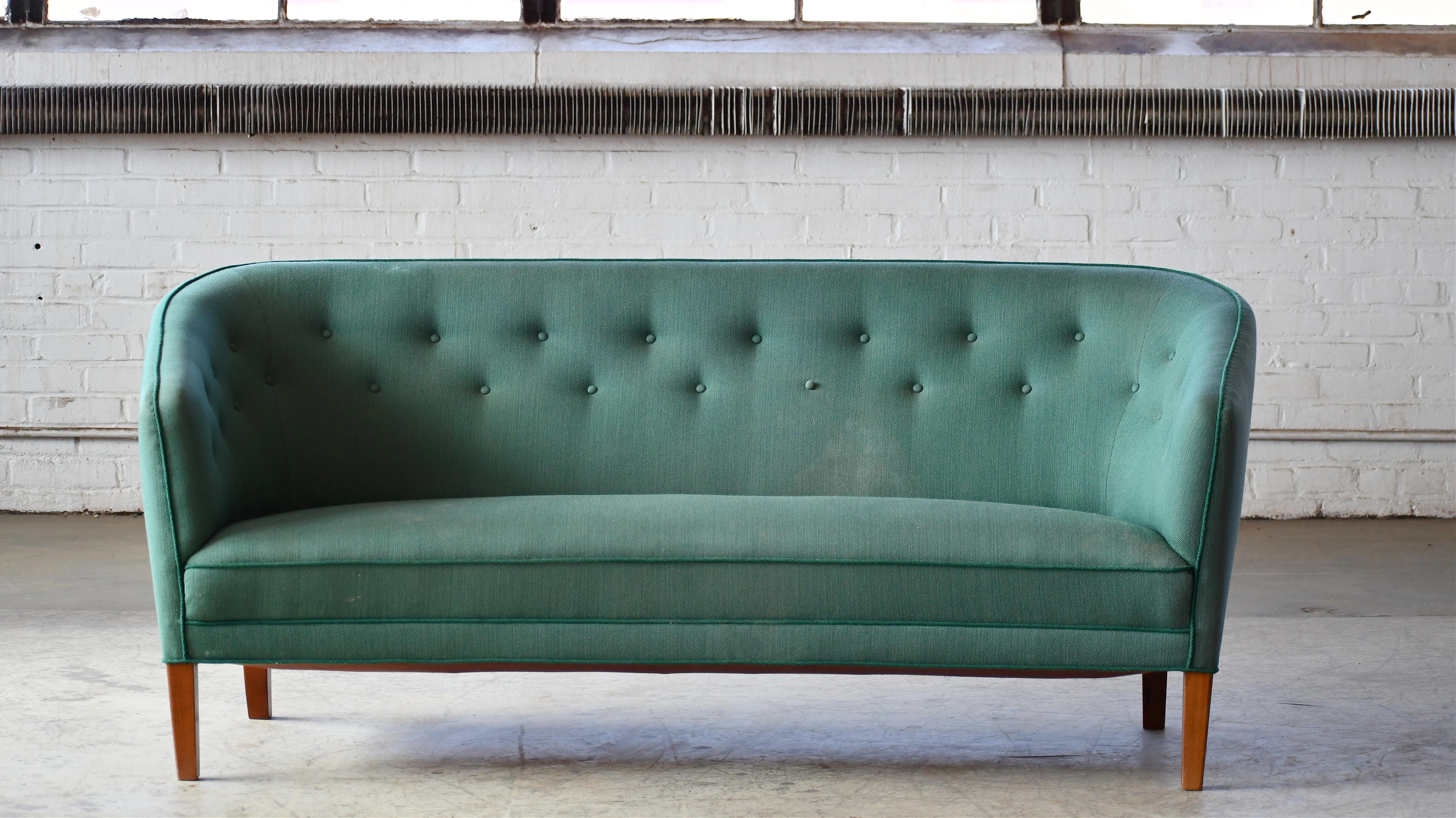 Mid-Century Modern Canapé trois places danois du milieu du siècle par Ludvig Pontoppidan, vers 1950 en vente
