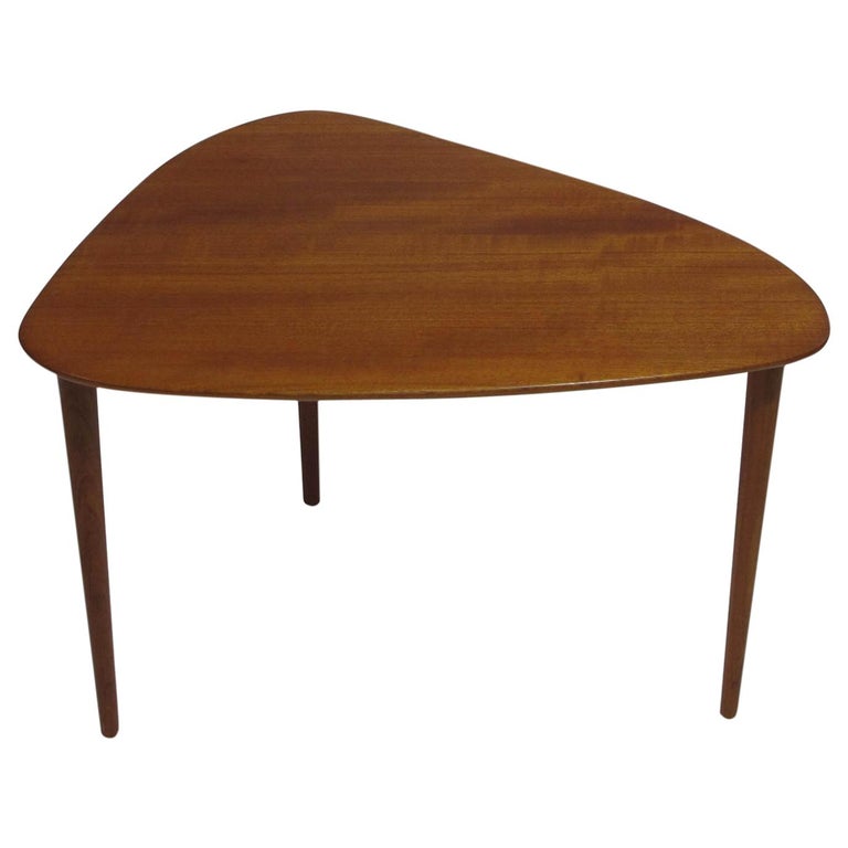 Danish Mid-Century Triangle Side Table of Teak at 1stDibs