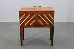 Danish Mid Century Unfolding Sewing Box in Wood and Brass 1960s