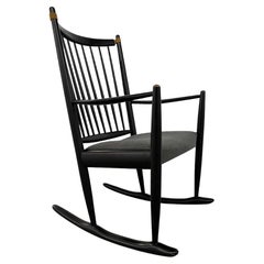 Danish Midcentury Upholstered Rocking Chair by Niels Eilersen