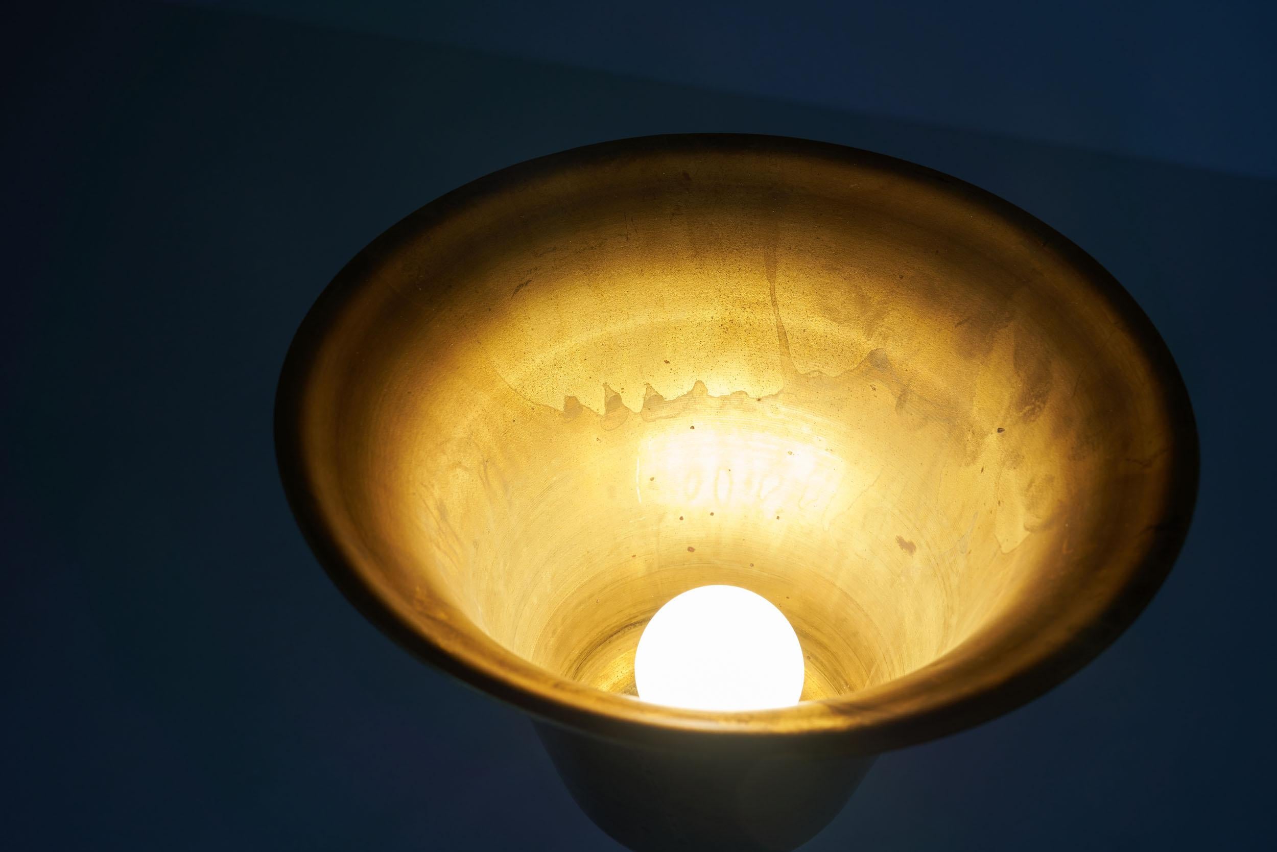 Danish Midcentury Uplight Floor Lamp in Brass, Denmark, 1940s 6