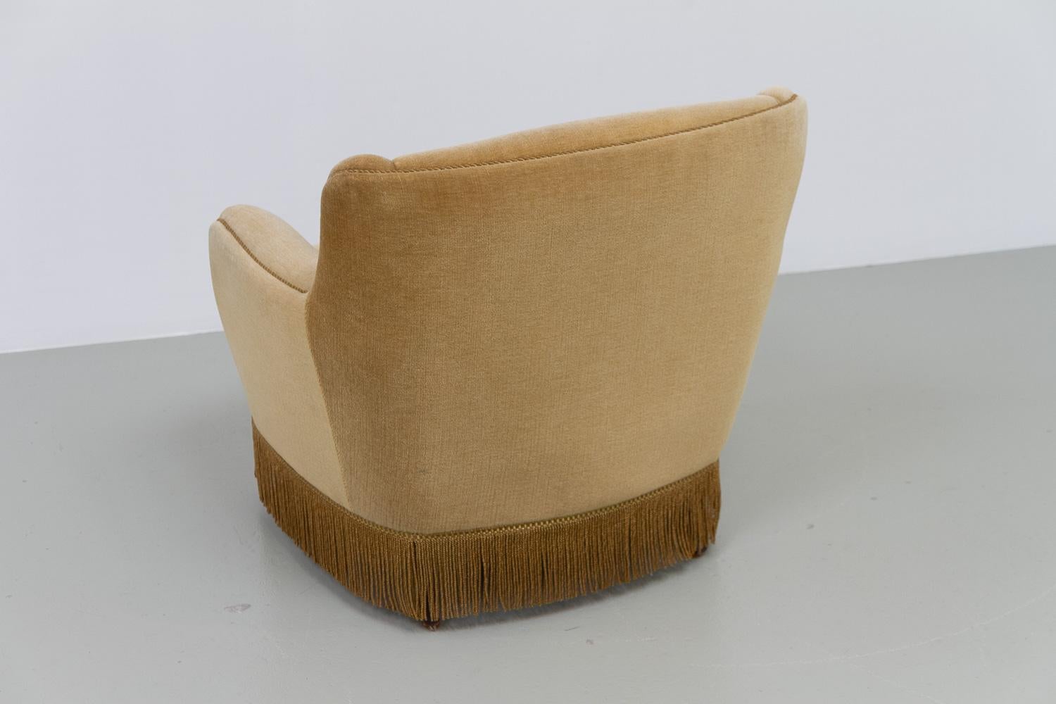 Chaise longue danoise en velours du milieu du siècle, années 1960. en vente 8
