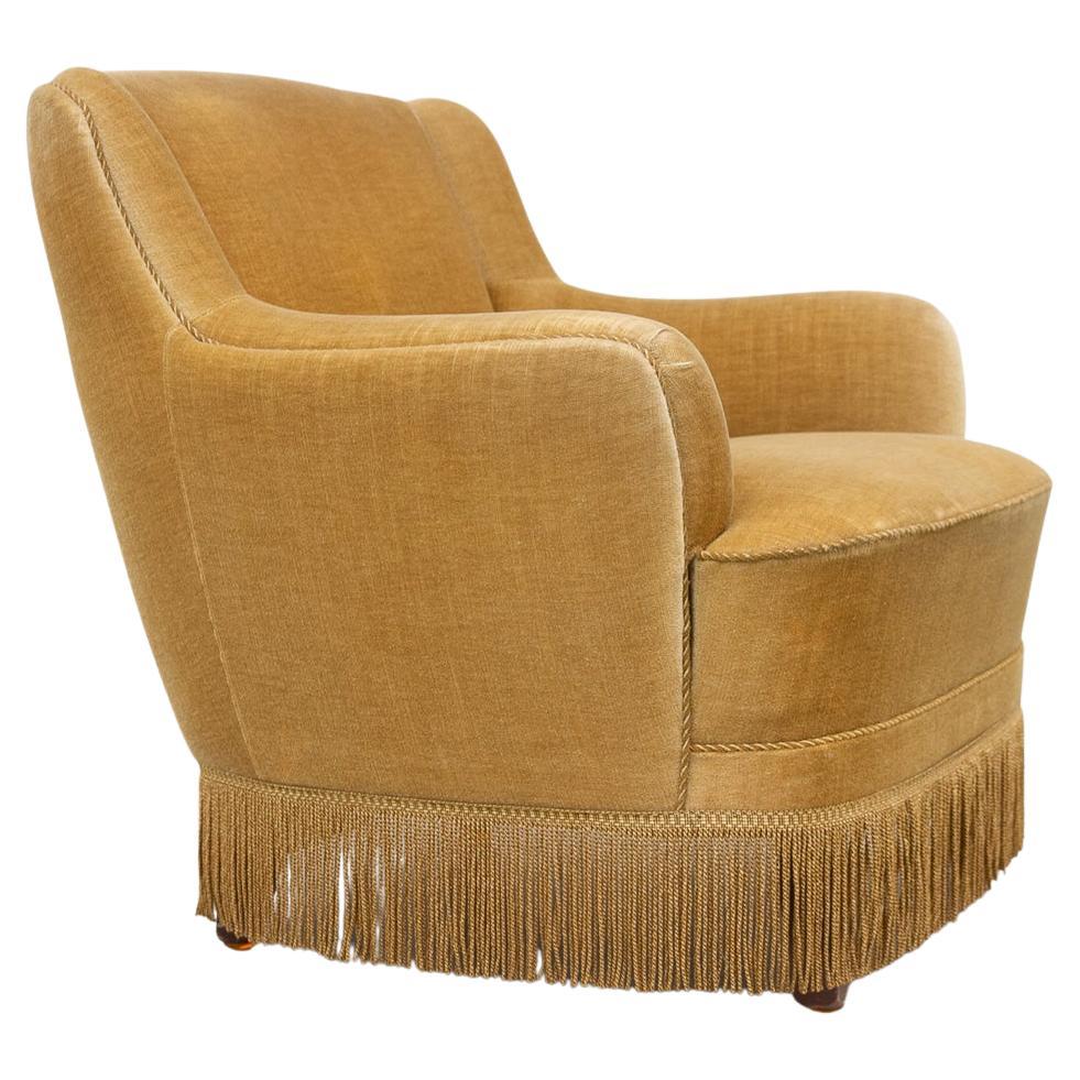 Chaise longue danoise en velours du milieu du siècle, années 1960. en vente