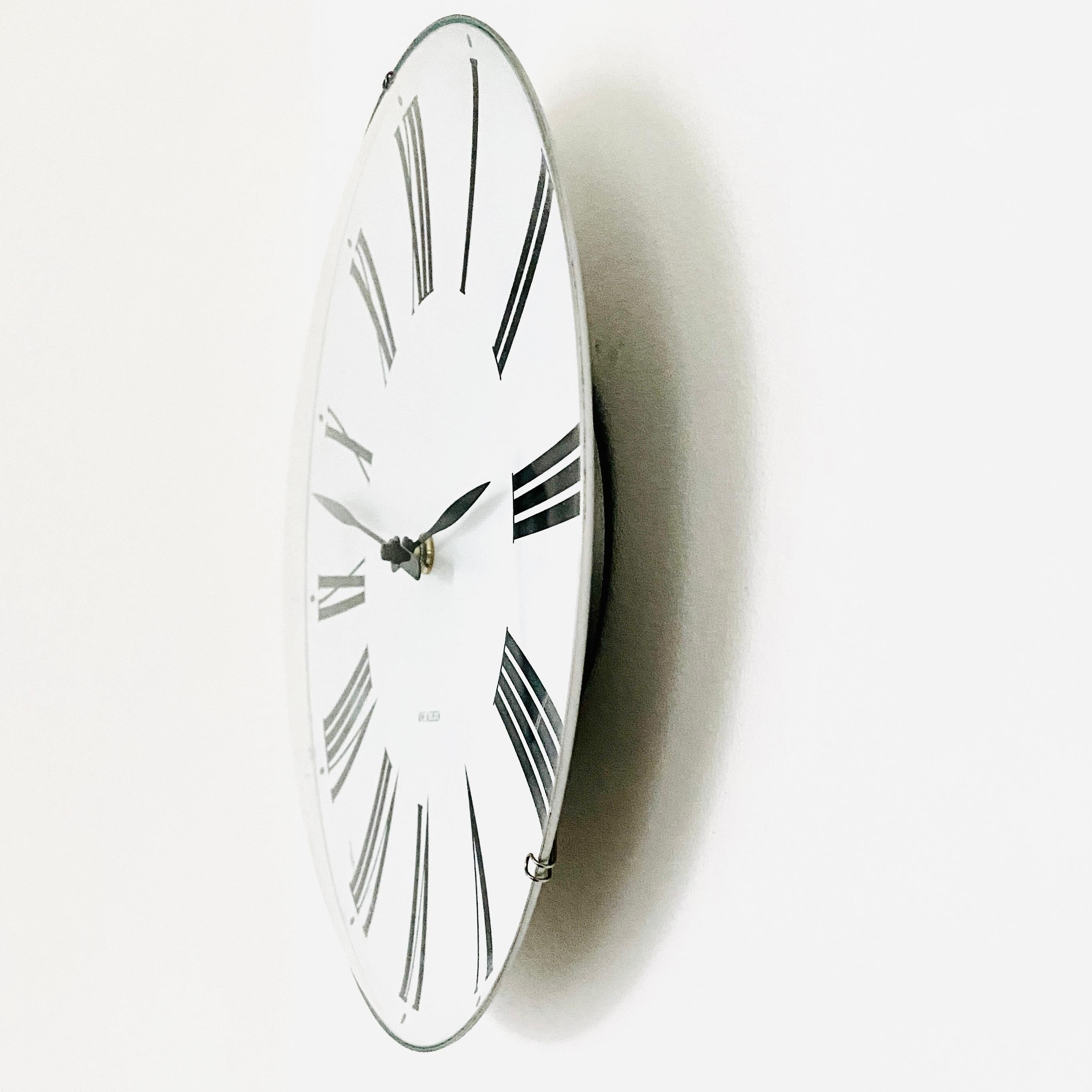 Danish Midcentury Wall Clock by Arne Jacobsen Model Roman For Sale 1