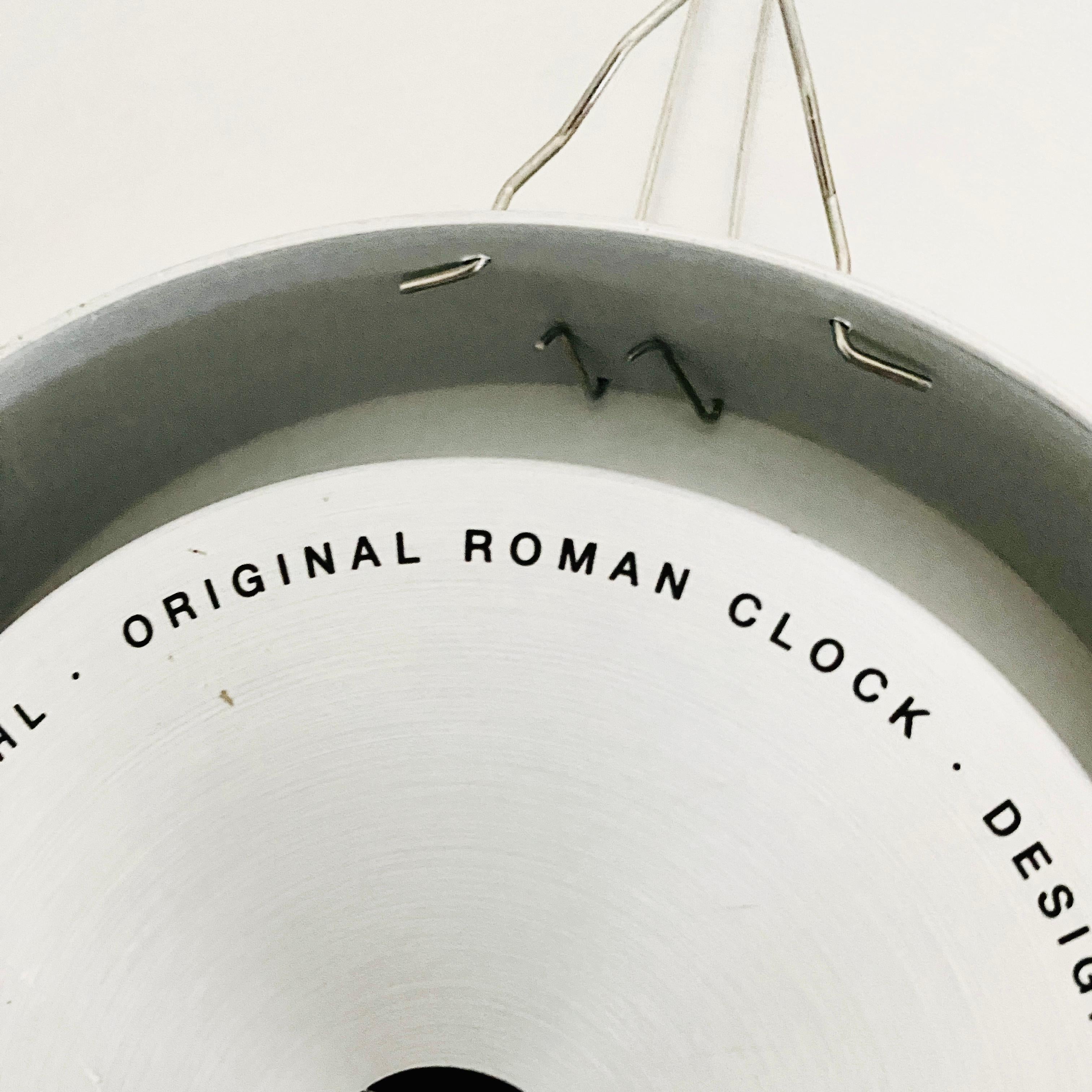 Danish Midcentury Wall Clock by Arne Jacobsen Model Roman For Sale 8