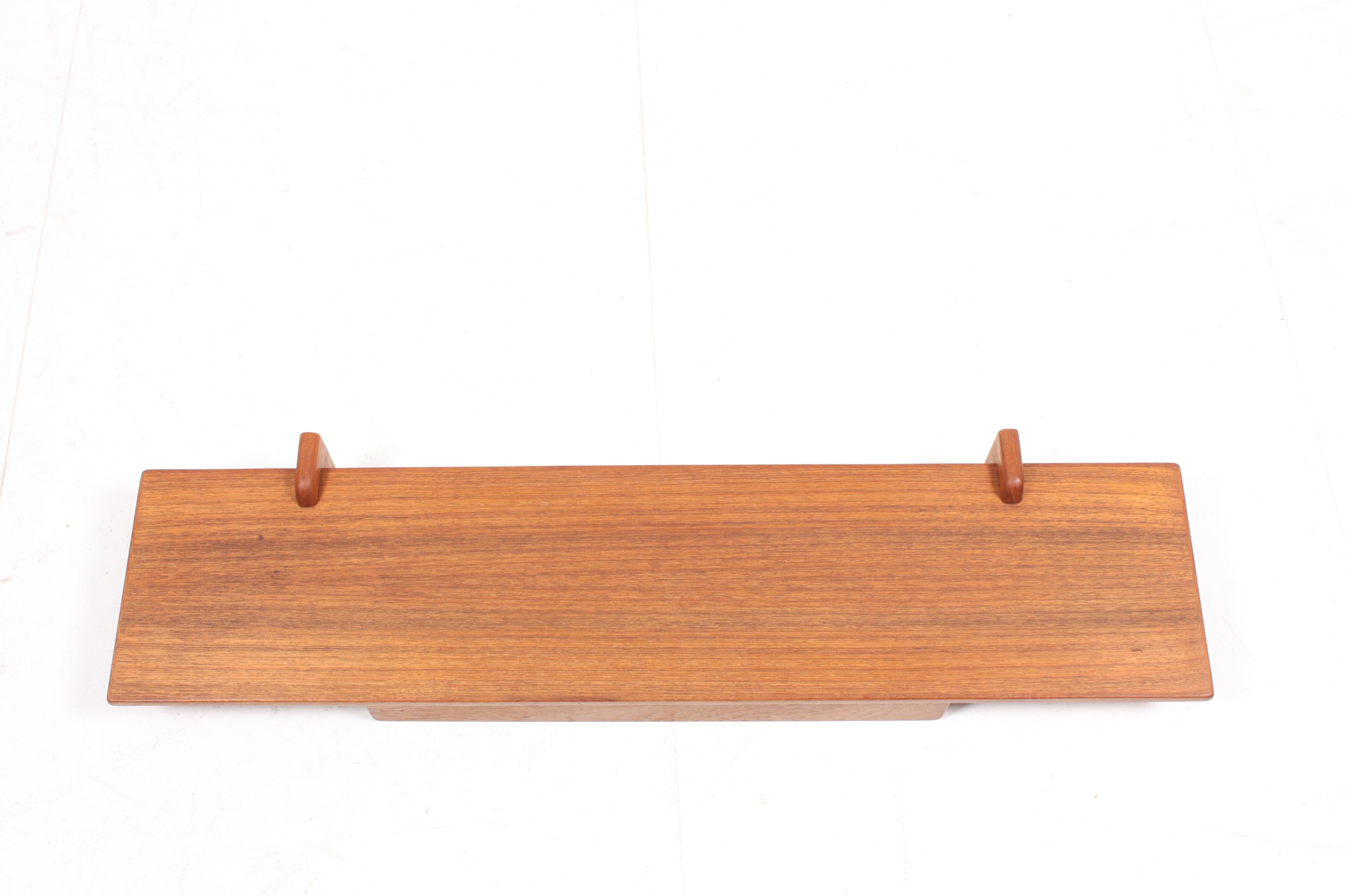 Danish Midcentury Wall-Mounted Console in Teak by Kai Kristiansen 2