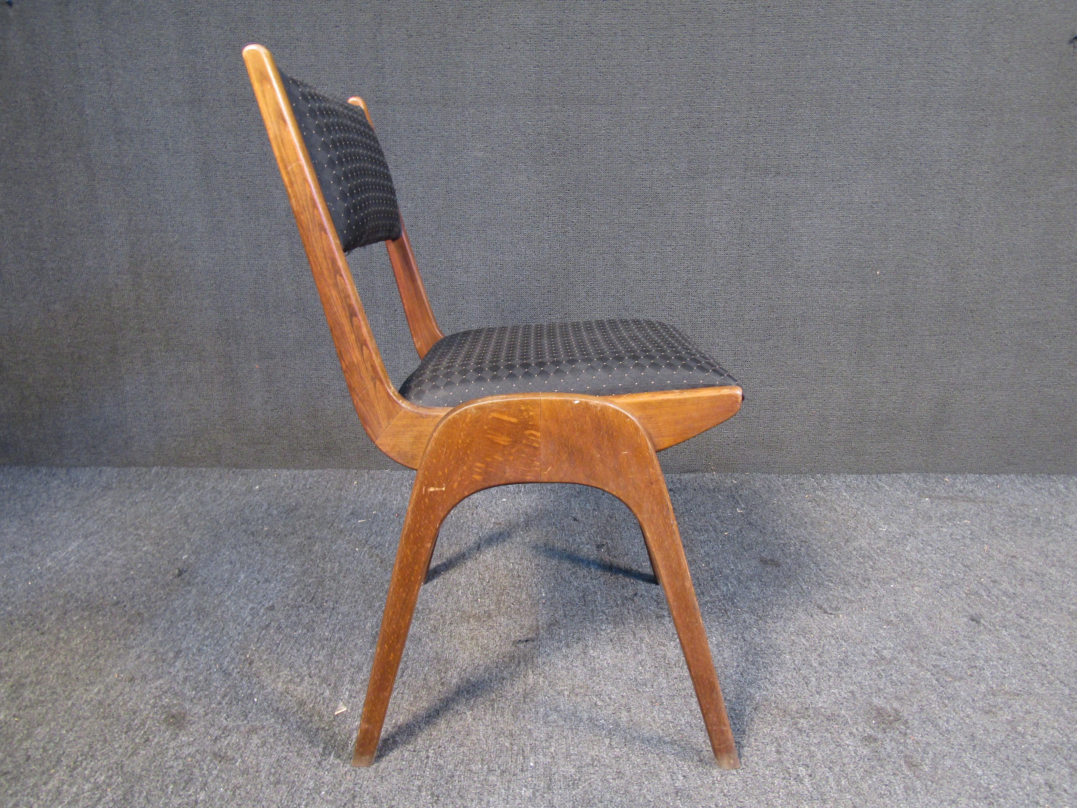Wood Danish Mid-Century Walnut Dining Chair For Sale