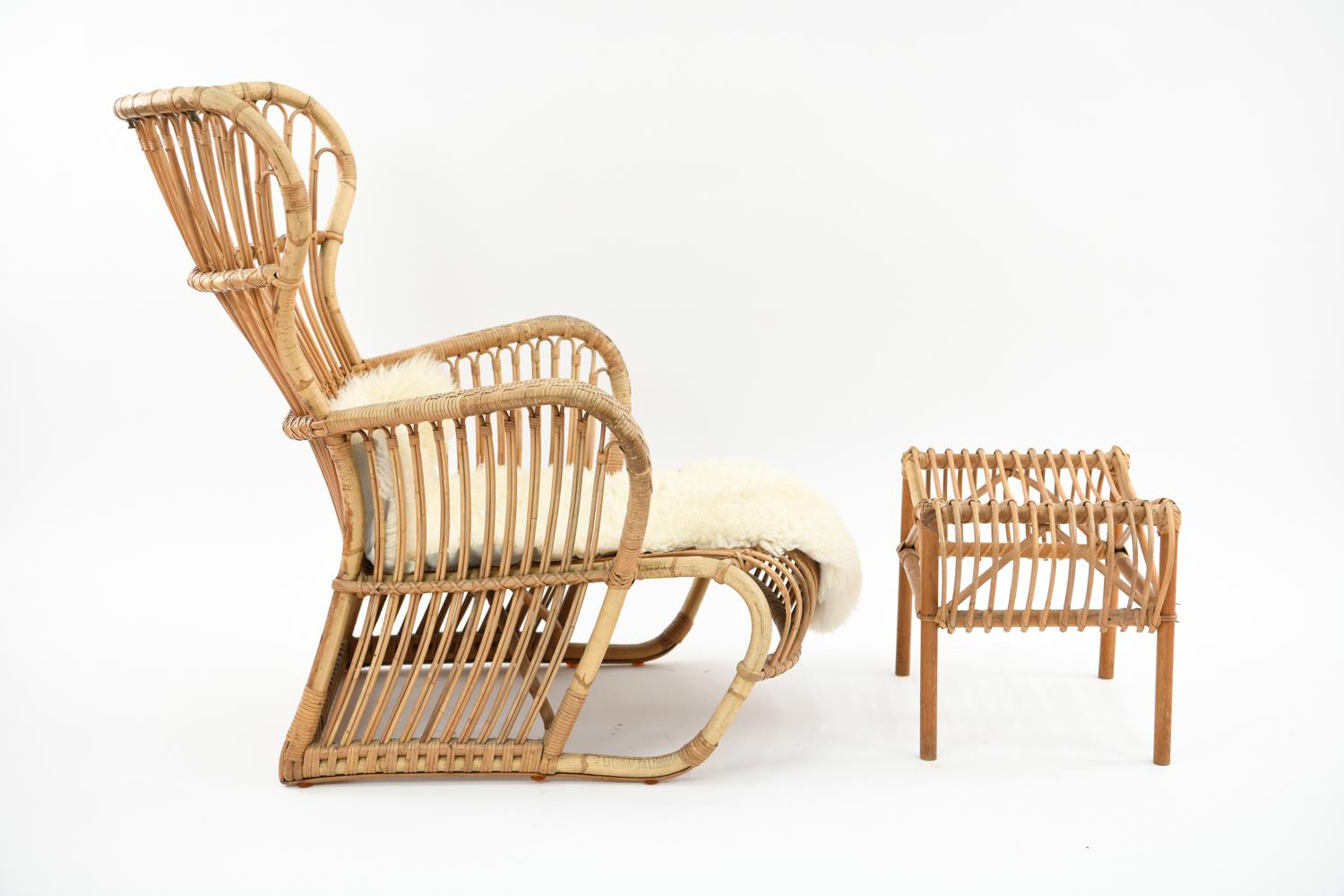 Danish Midcentury Wengler Lounge Chair and Ottoman 6