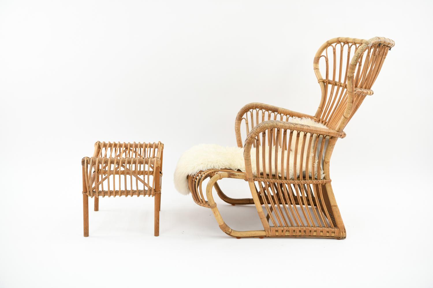 Danish Midcentury Wengler Lounge Chair and Ottoman 2