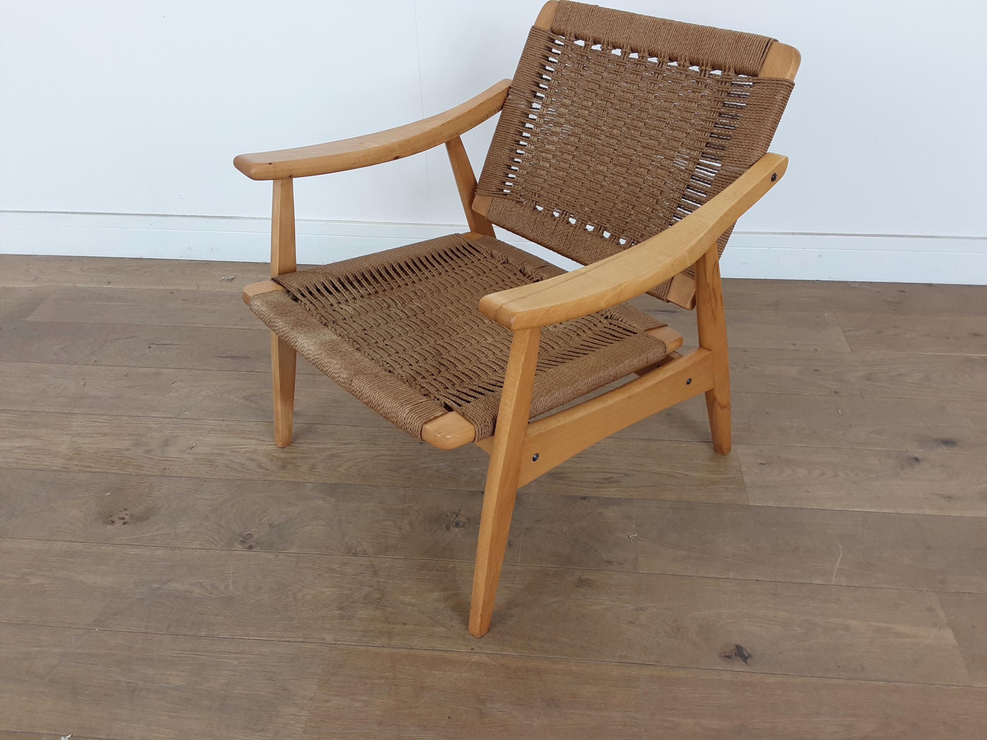 Danish Midcentury Wicker Lounge Suite with Tilt Back Armchairs For Sale 8
