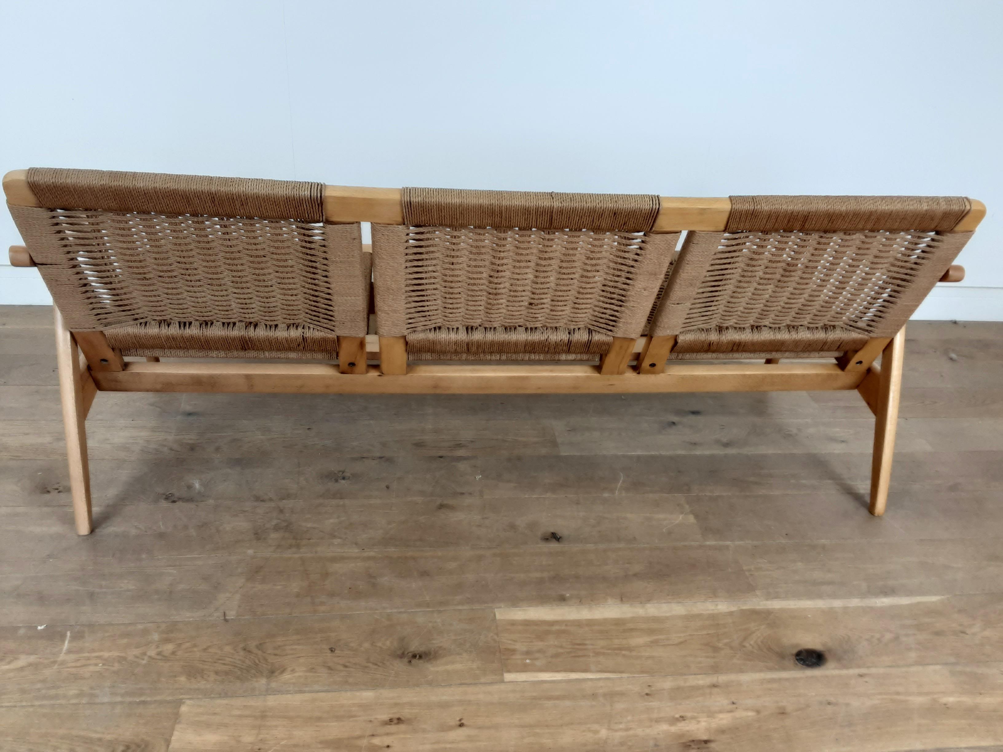 Mid-Century Modern Danish Midcentury Wicker Lounge Suite with Tilt Back Armchairs For Sale