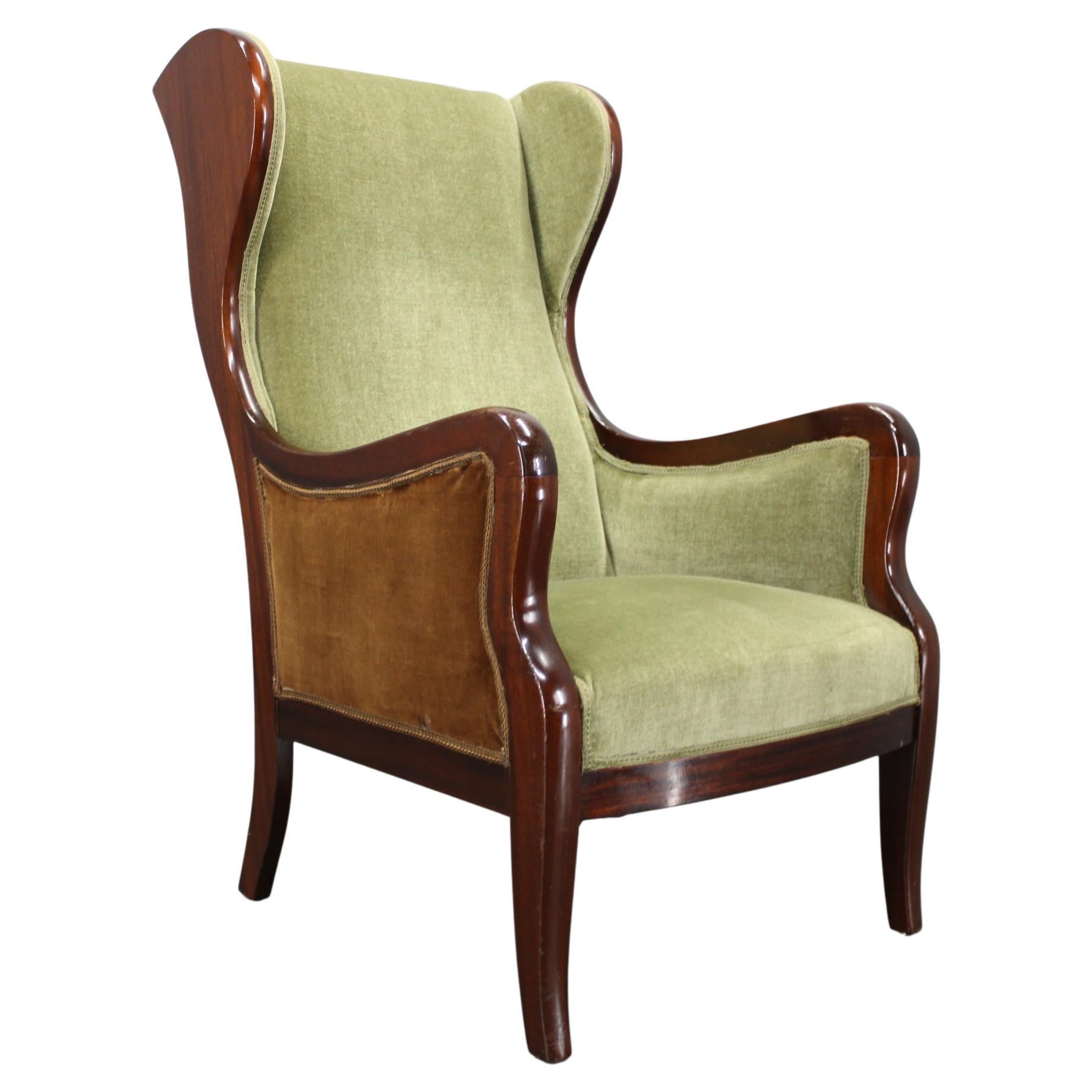 Danish Mid Century Wingback Armchair by Frits Henningsen, 1950s