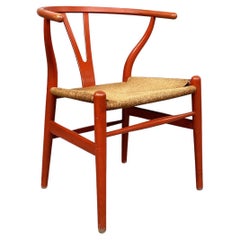Danish Mid-Century Wood and Rope Y Chair by Wegner for Carl Hansen & Søn, 1960s