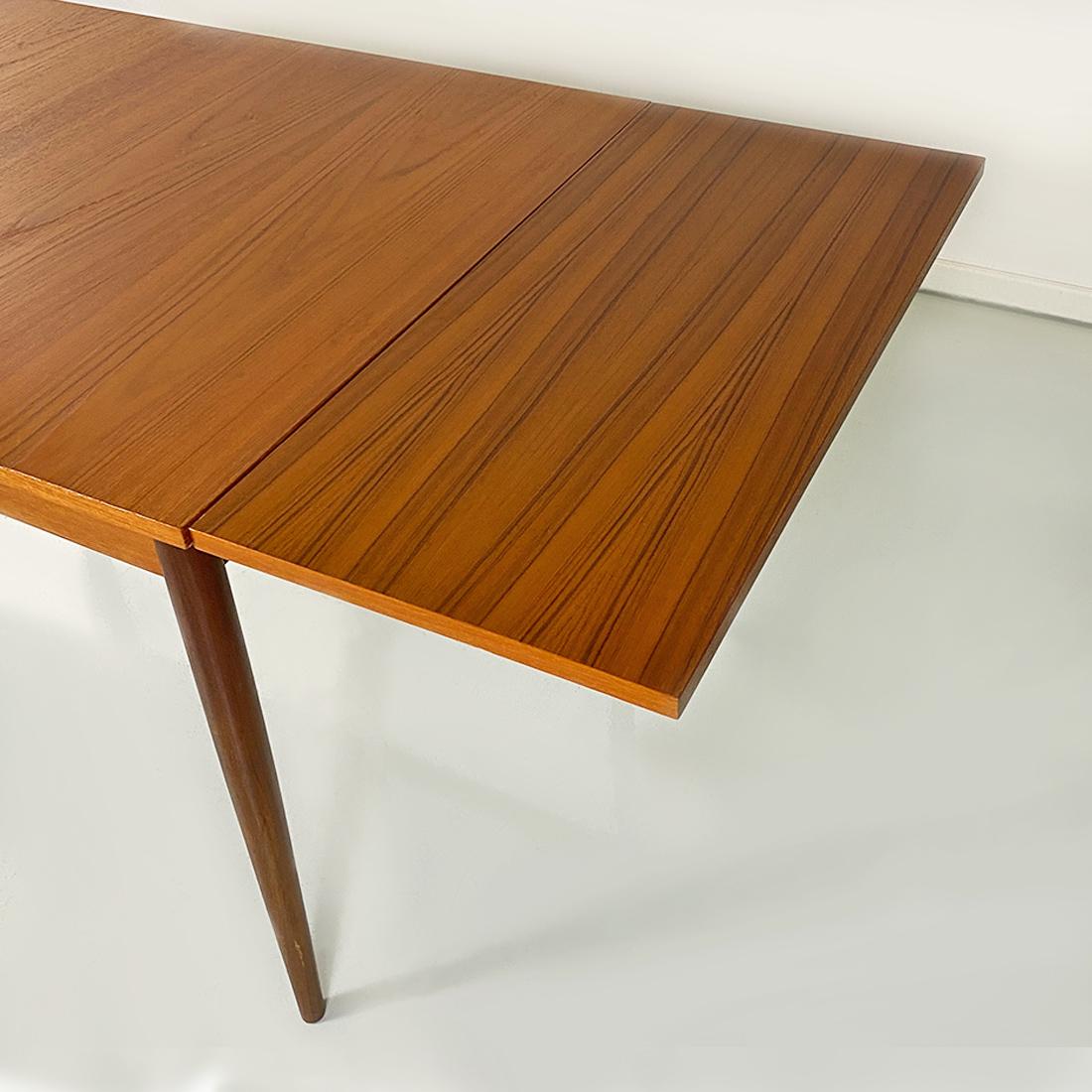 Danish Mid Century Wooden Dining Table with Side Extensions by Lubke, 1960s 5