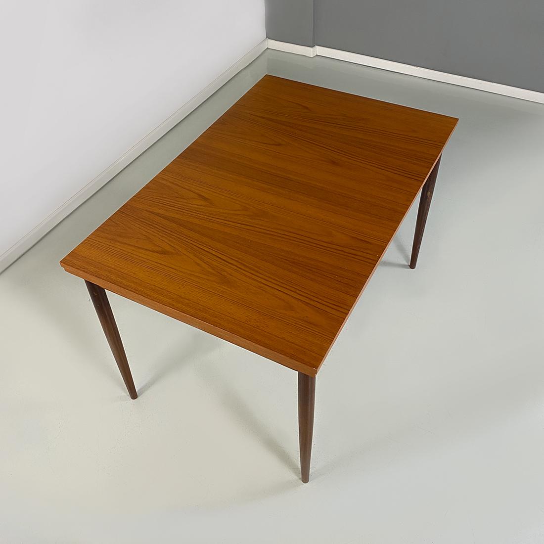 Danish Mid Century Wooden Dining Table with Side Extensions by Lubke, 1960s 6