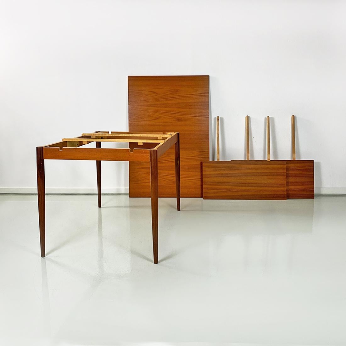 Danish Mid Century Wooden Dining Table with Side Extensions by Lubke, 1960s 7