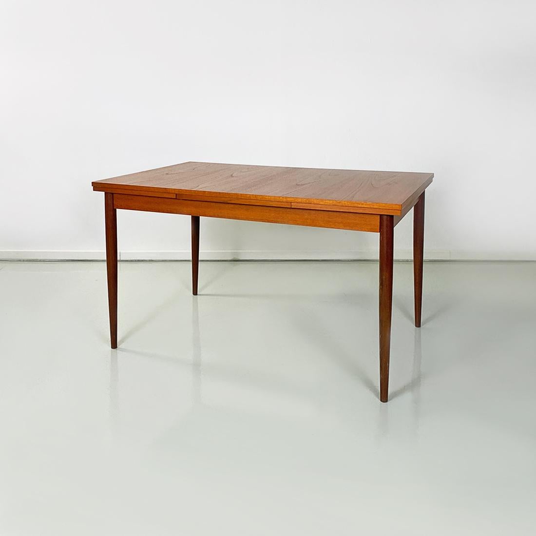 Danish Mid Century Wooden Dining Table with Side Extensions by Lubke, 1960s 8