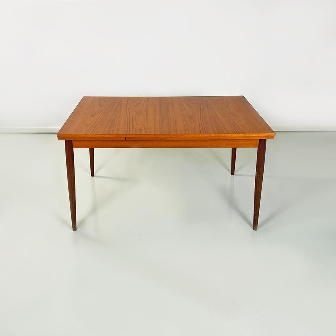 Danish Mid Century Wooden Dining Table with Side Extensions by Lubke, 1960s 9