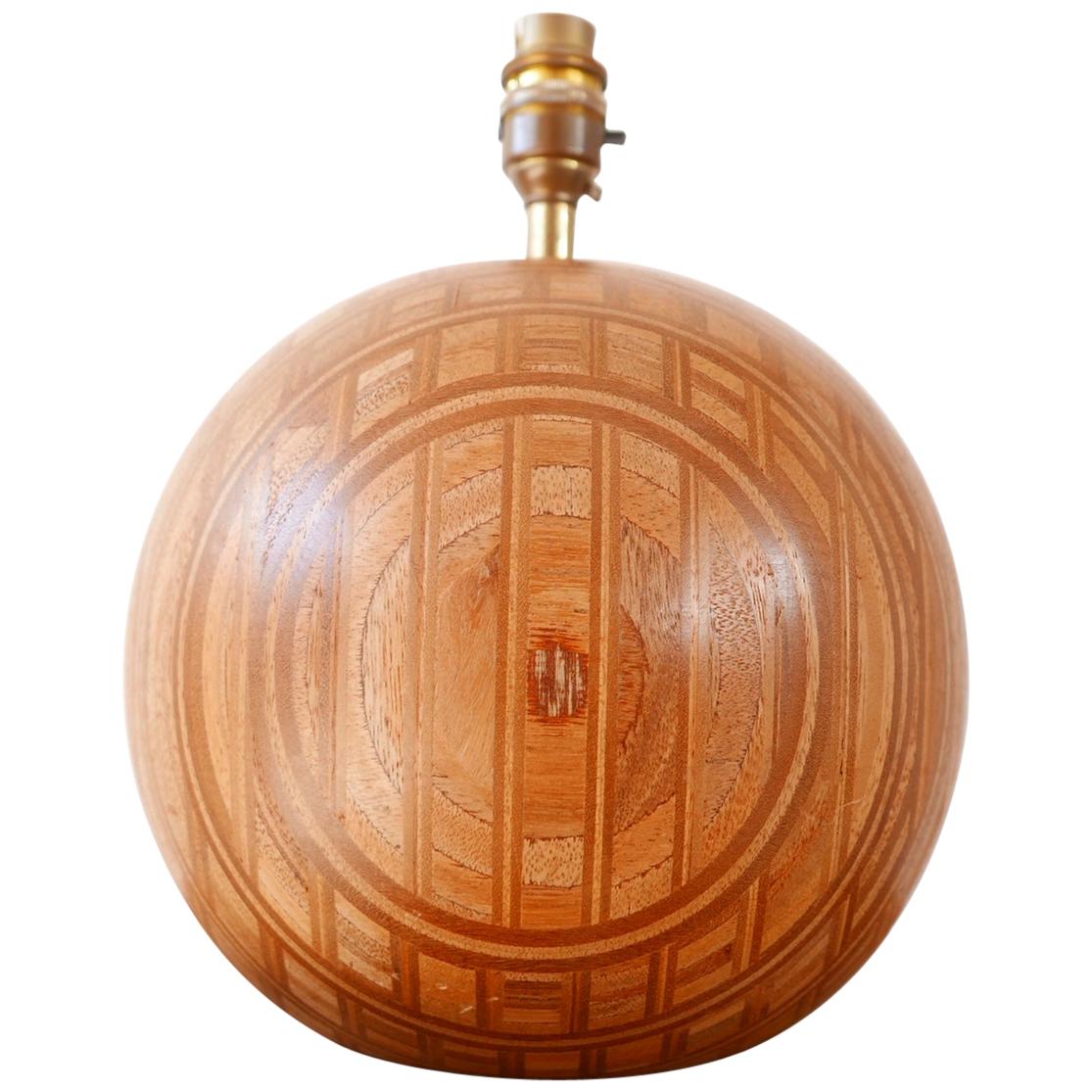 Danish Midcentury Wooden Globe Table Lamp by Dyrlund