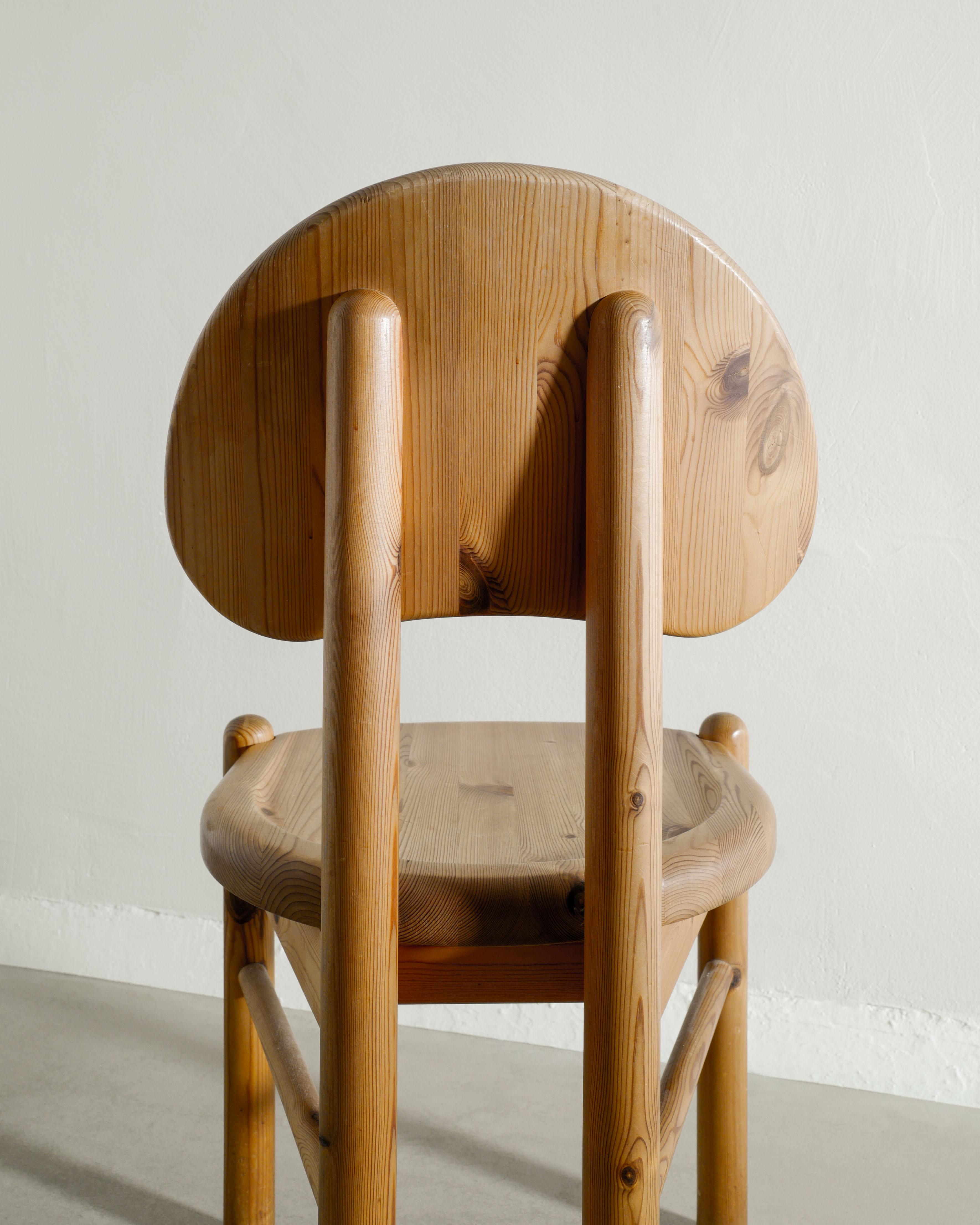 Late 20th Century Danish Mid Century Wooden Pine Dining Chairs attr. to Rainer Daumiller, 1970s For Sale