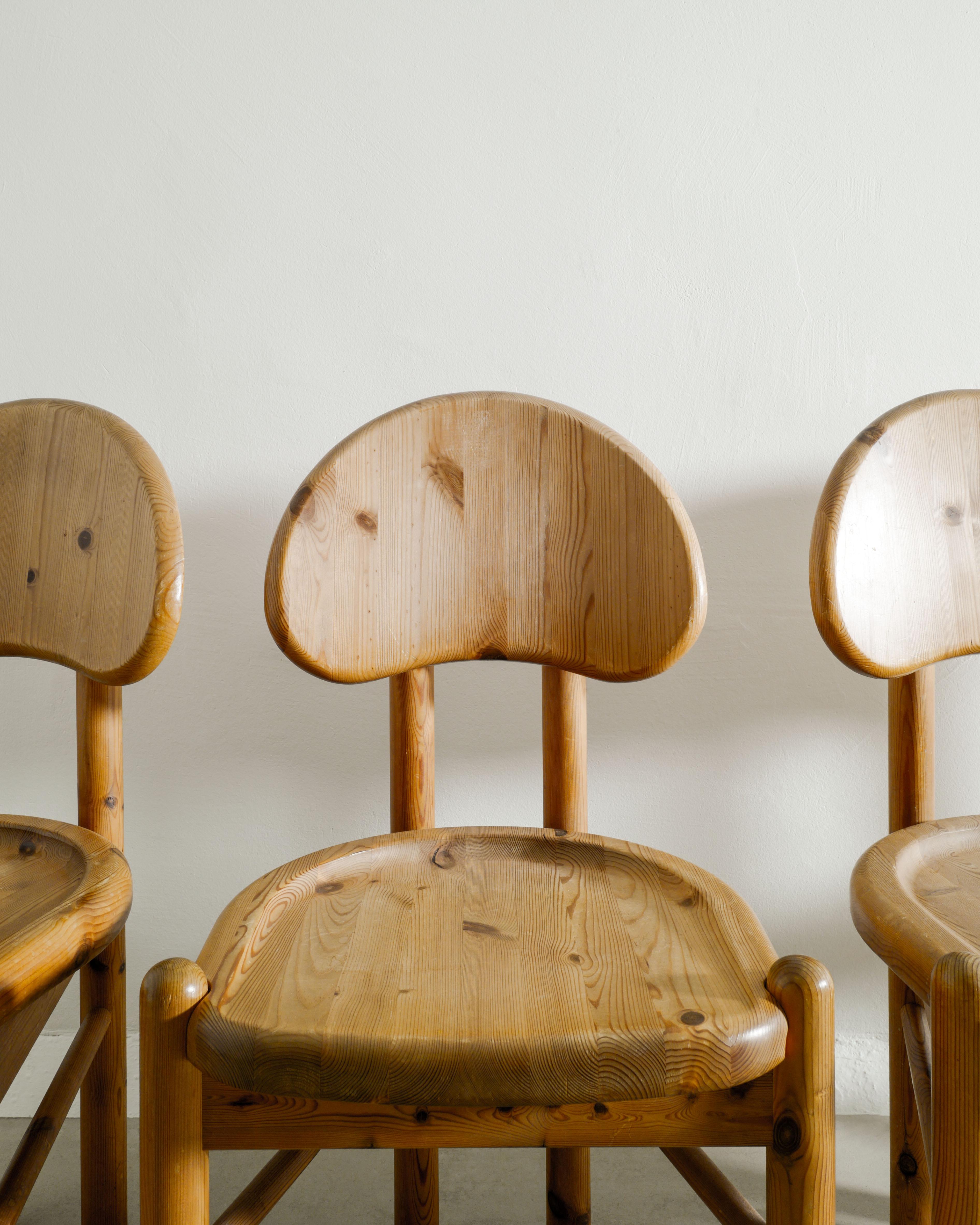 Danish Mid Century Wooden Pine Dining Chairs attr. to Rainer Daumiller, 1970s For Sale 2