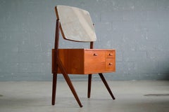 Danish Midcentury Y-Leg Teak Vanity or Dresser by Ørum Møbler