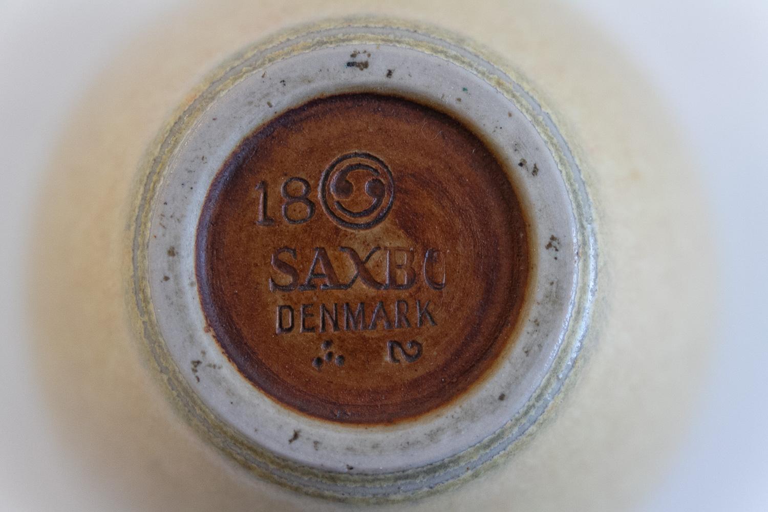Danese Vaso danese di metà secolo in gres giallo di Saxbo, anni '60. in vendita