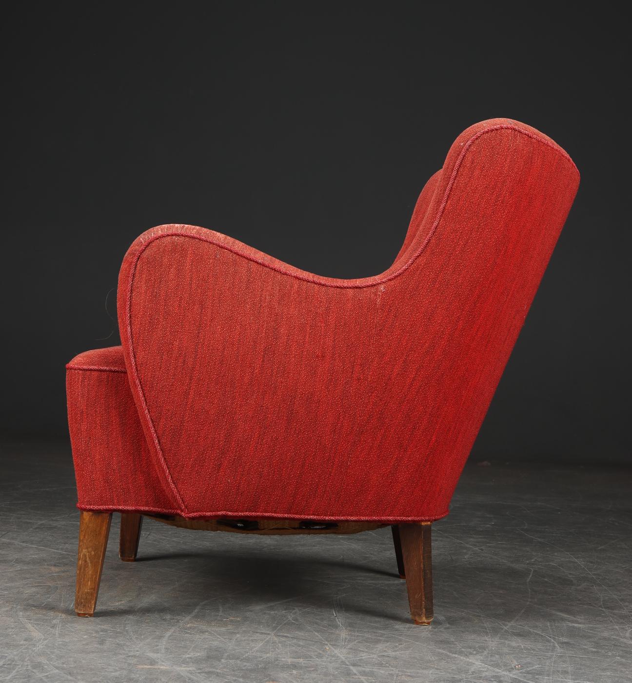 Mid-Century Modern Danish Midcentury 1940s Flemming Lassen Style Low Lounge Chair