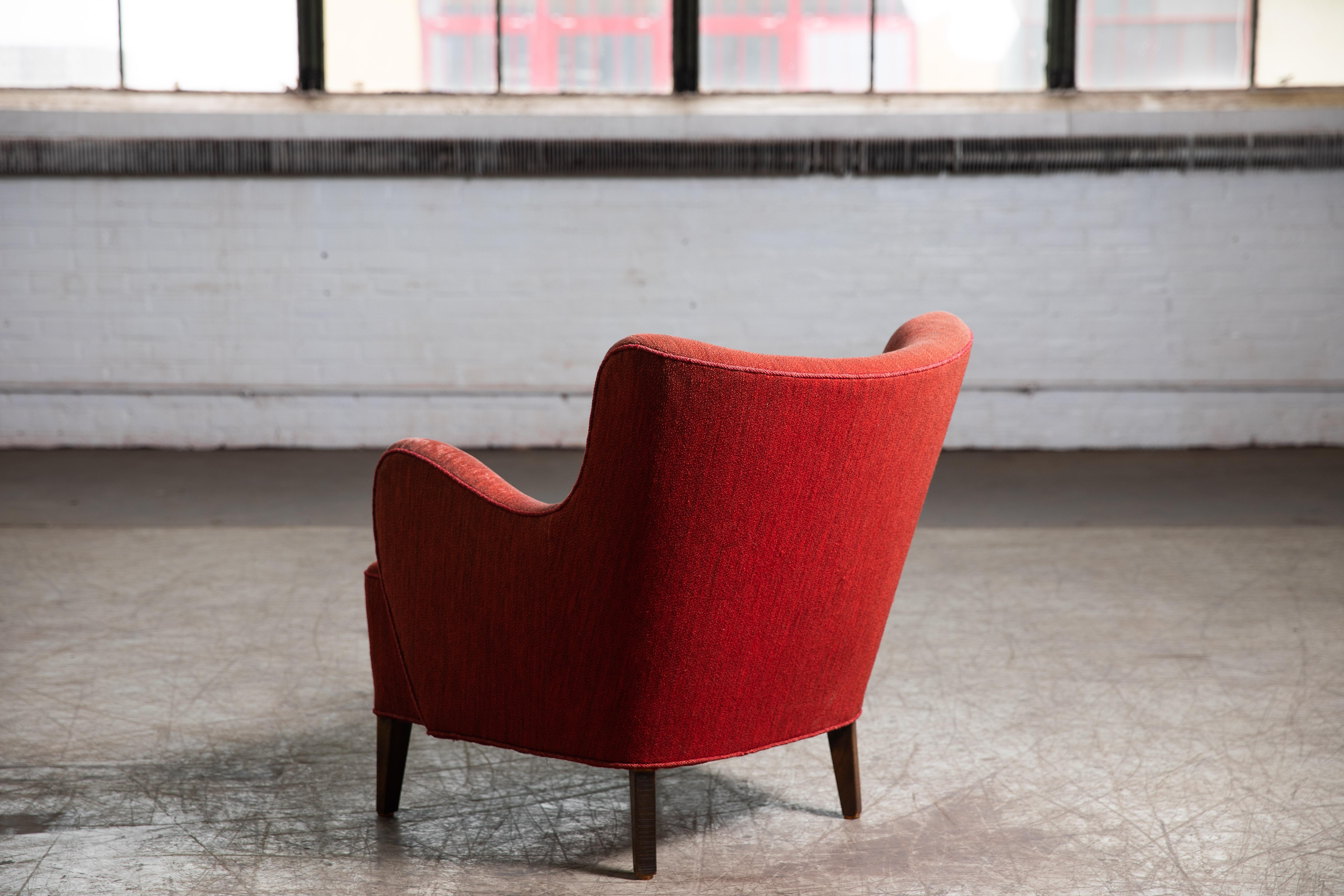 Danish Midcentury 1940s Flemming Lassen Style Low Lounge Chair 2