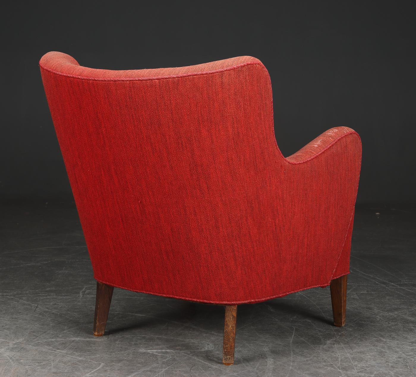 Danish Midcentury 1940s Flemming Lassen Style Low Lounge Chair 3