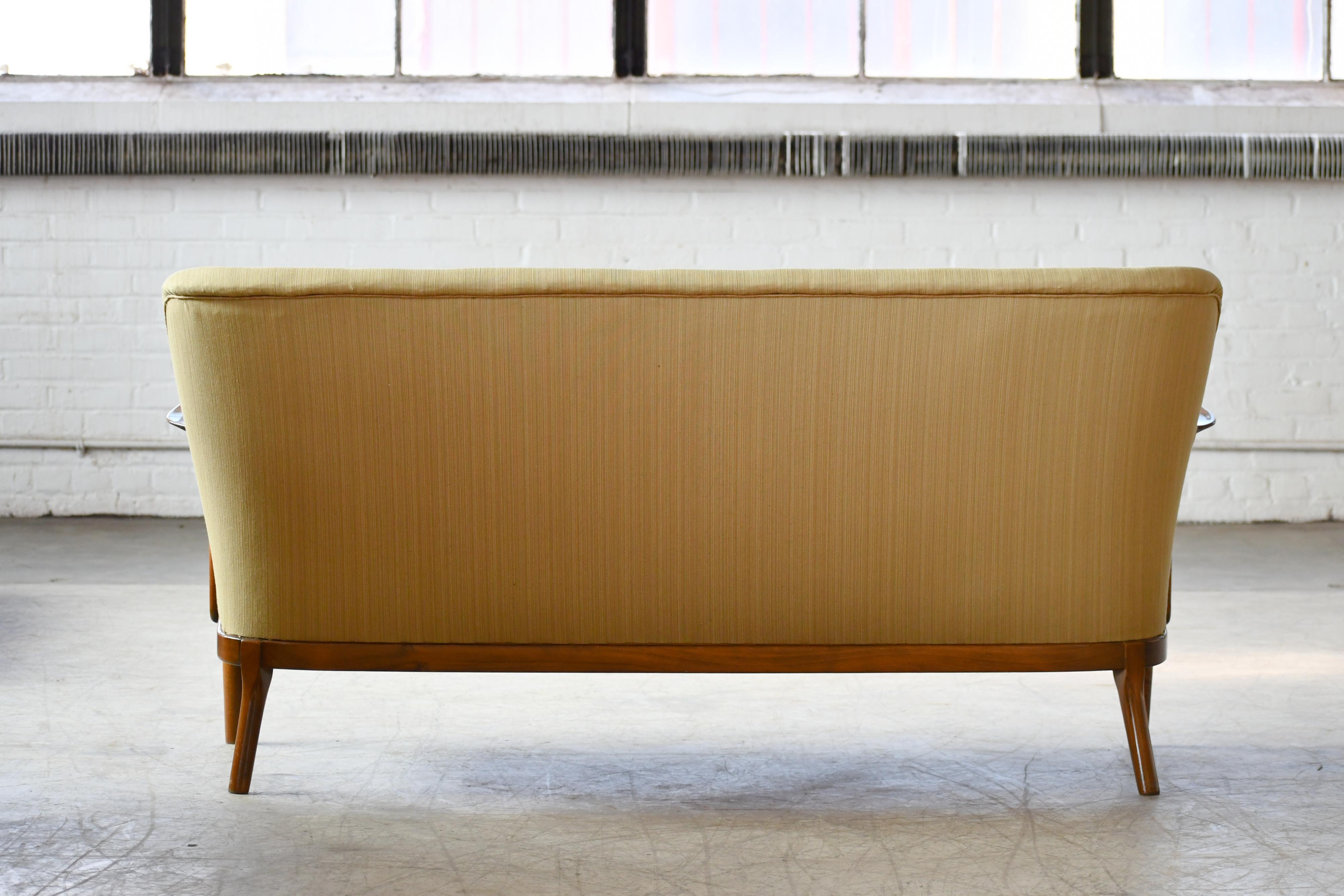 Mid-20th Century Danish Midcentury 1940s Sofa with Open Armrests Style of Alfred Christensen