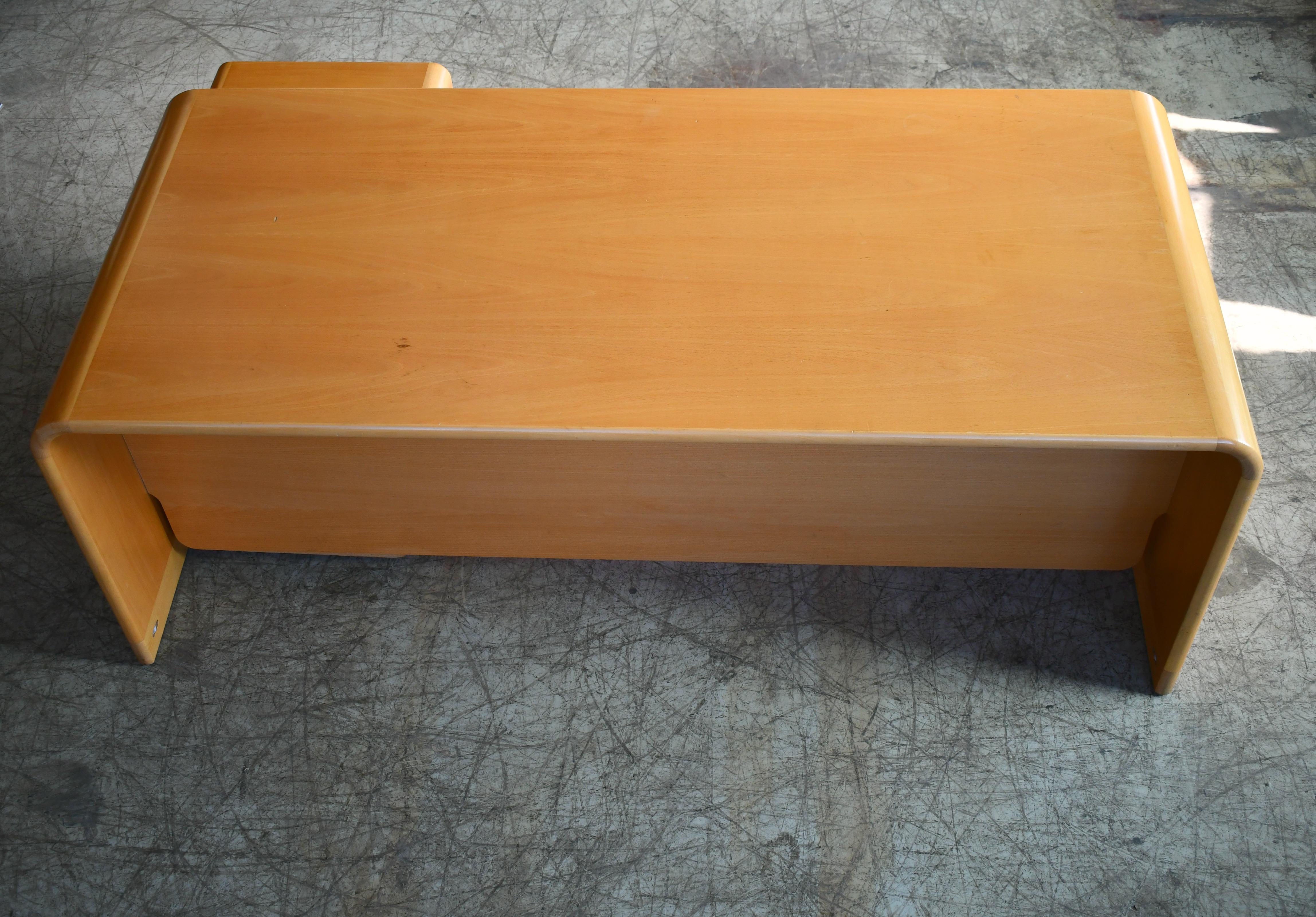 Danish Midcentury 1960s Large Birchwood Desk by Rud Thygesen and Johnny Sorensen 9