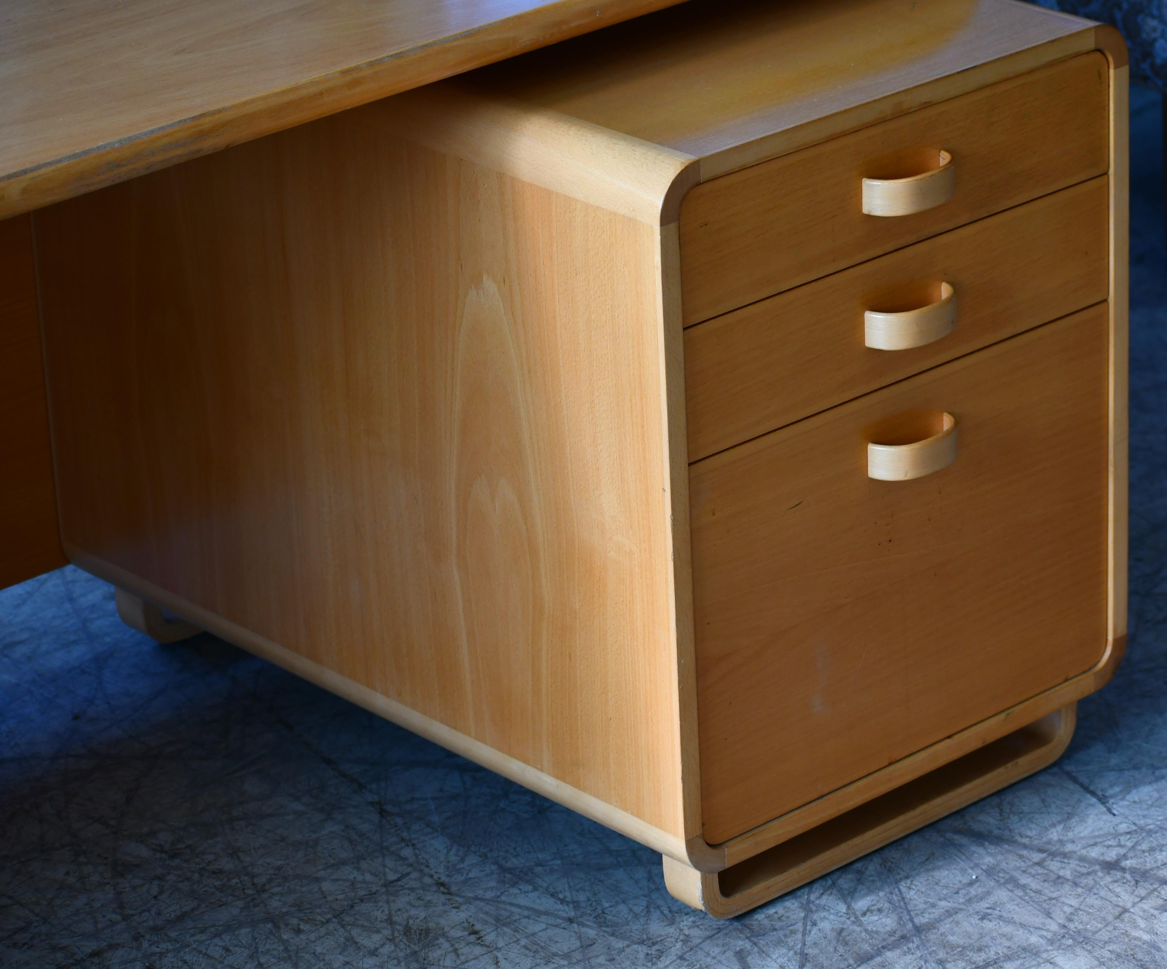 Danish Midcentury 1960s Large Birchwood Desk by Rud Thygesen and Johnny Sorensen 3