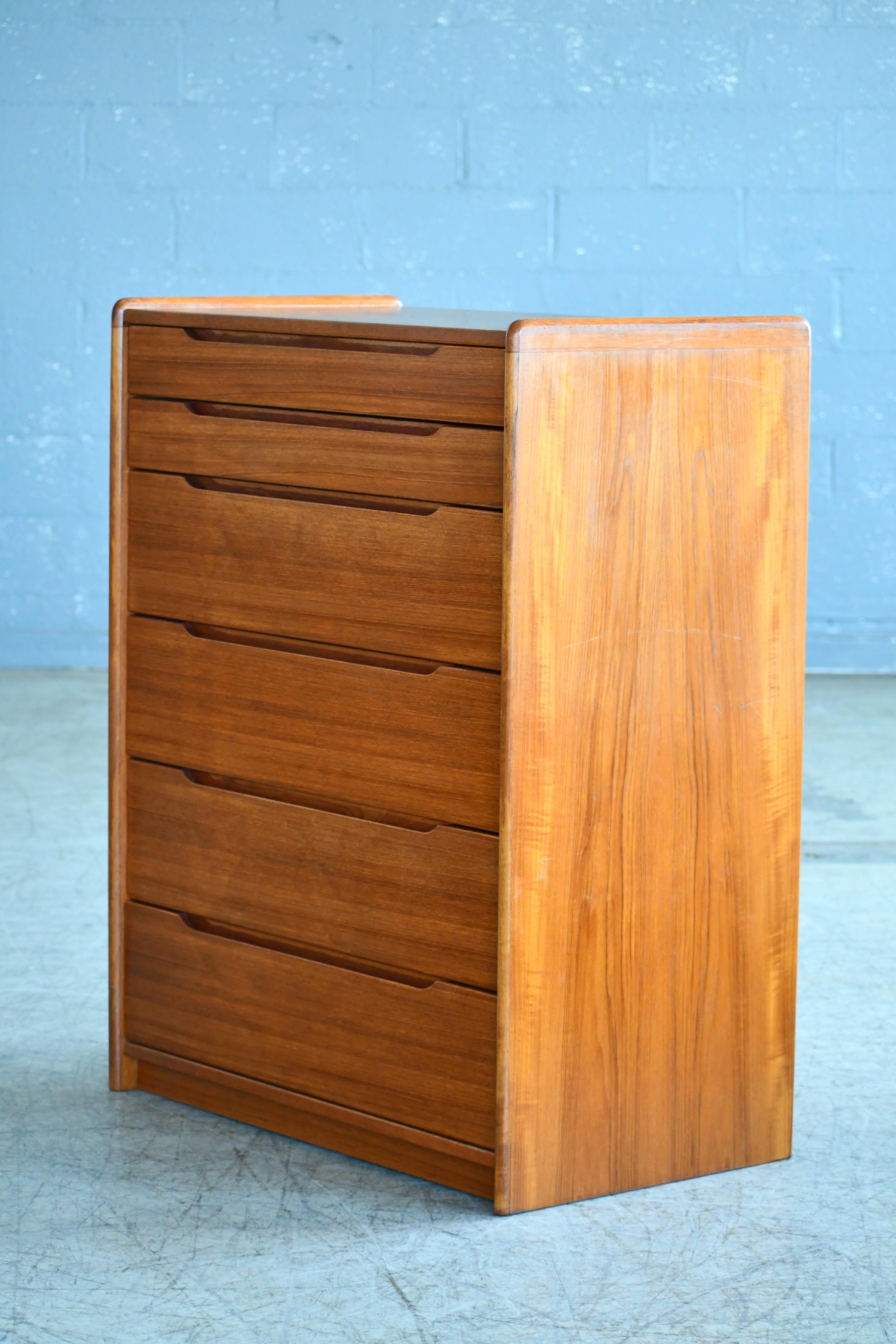 Danish Midcentury 1960s Tall Teak Dresser or Chest of Drawers 5