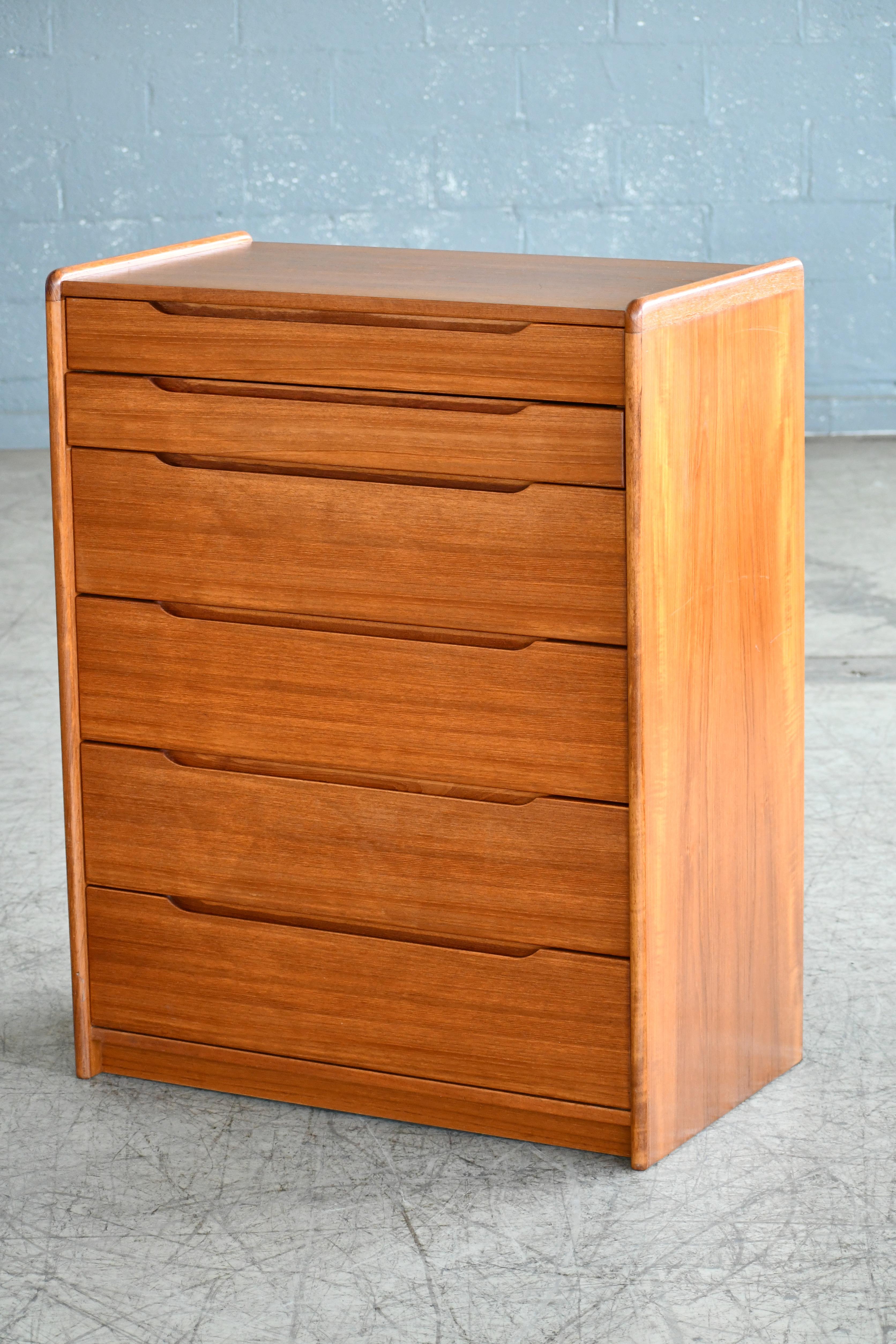 Danish Midcentury 1960s Tall Teak Dresser or Chest of Drawers 7