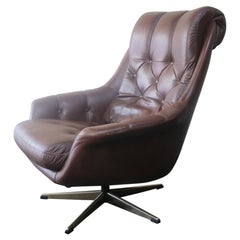 Danish Midcentury 1970s Leather Lounge Chair