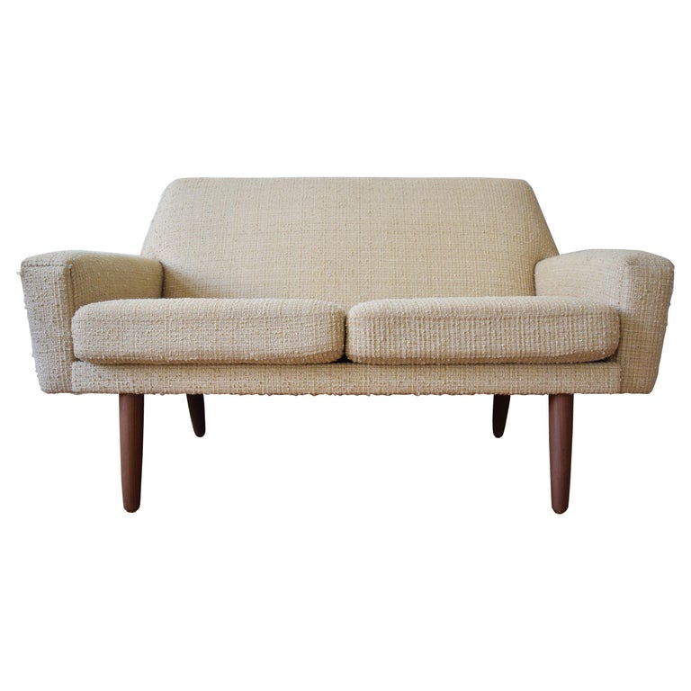 Danish Midcentury 2 Person Cream Sofa 1960s