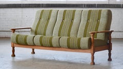 Danish Midcentury 3-Seater Sofa in Solid Oak and Wool by Henry Kjærnulf, 1960s