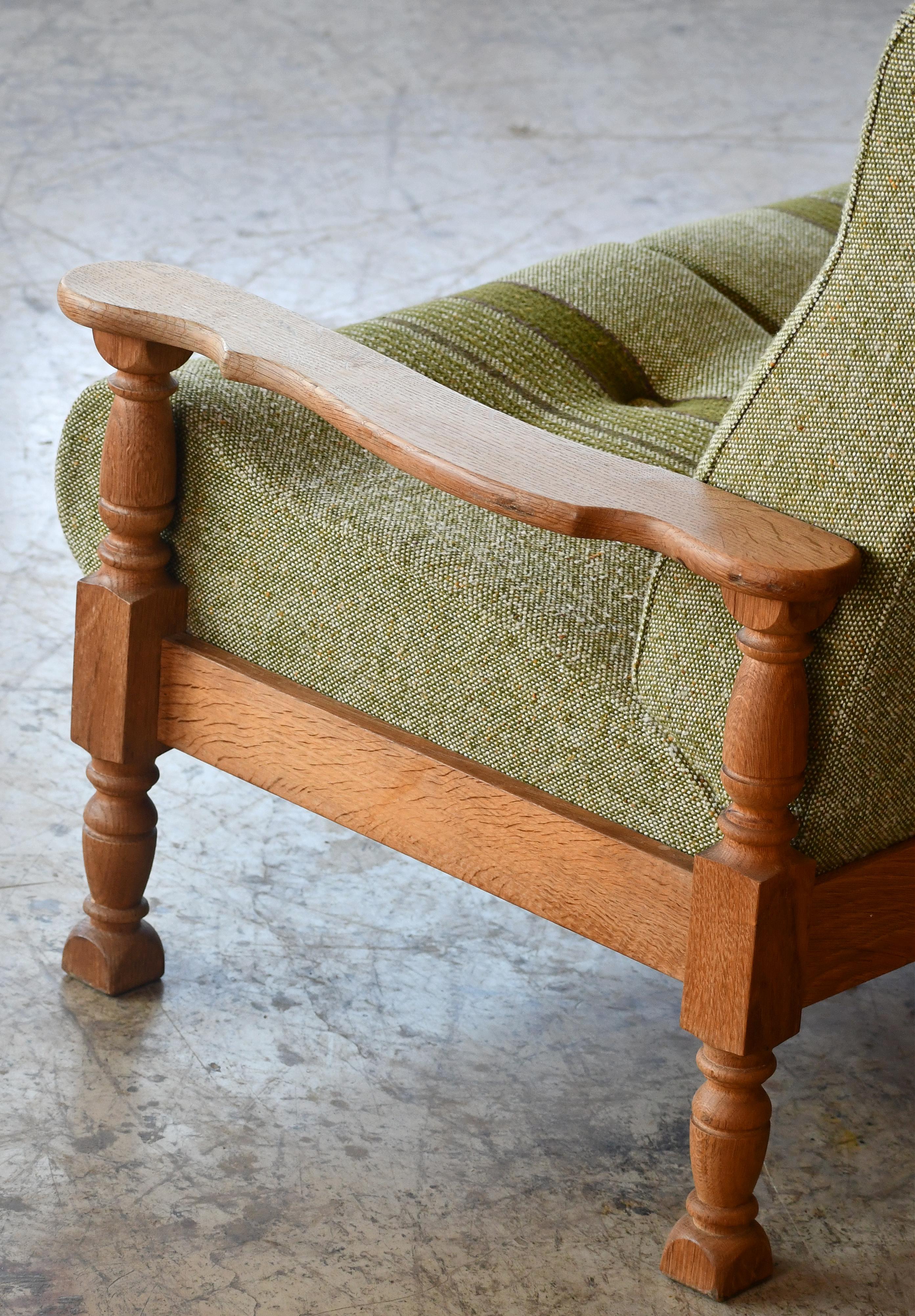 Mid-20th Century Danish Midcentury 3-Seater Sofa in Solid Oak and Wool by Henry Kjærnulf, 1960s For Sale