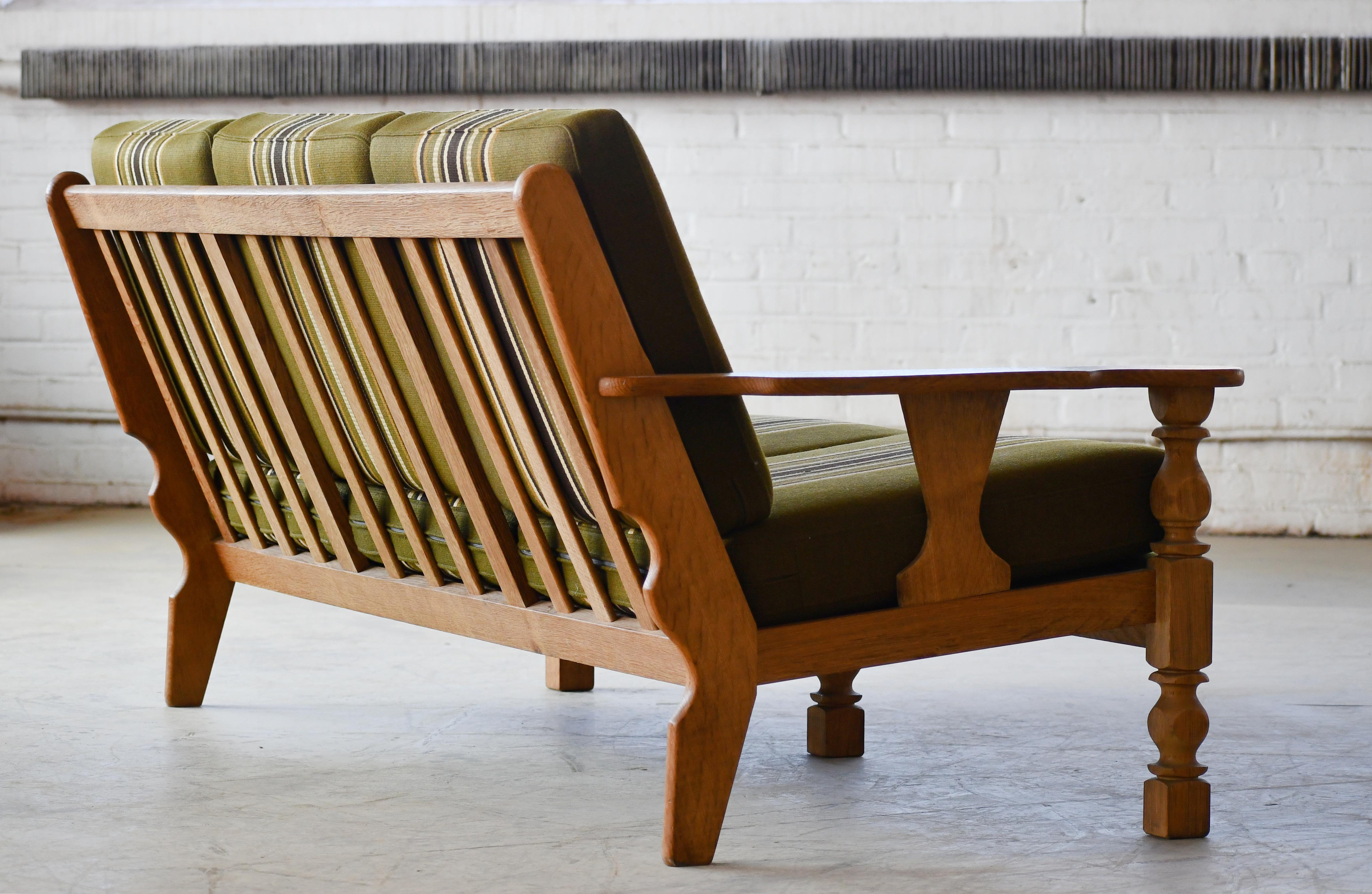 Danish Midcentury 3-Seater Sofa in Solid Oak attributed to Henry Kjærnulf, 1960s 6