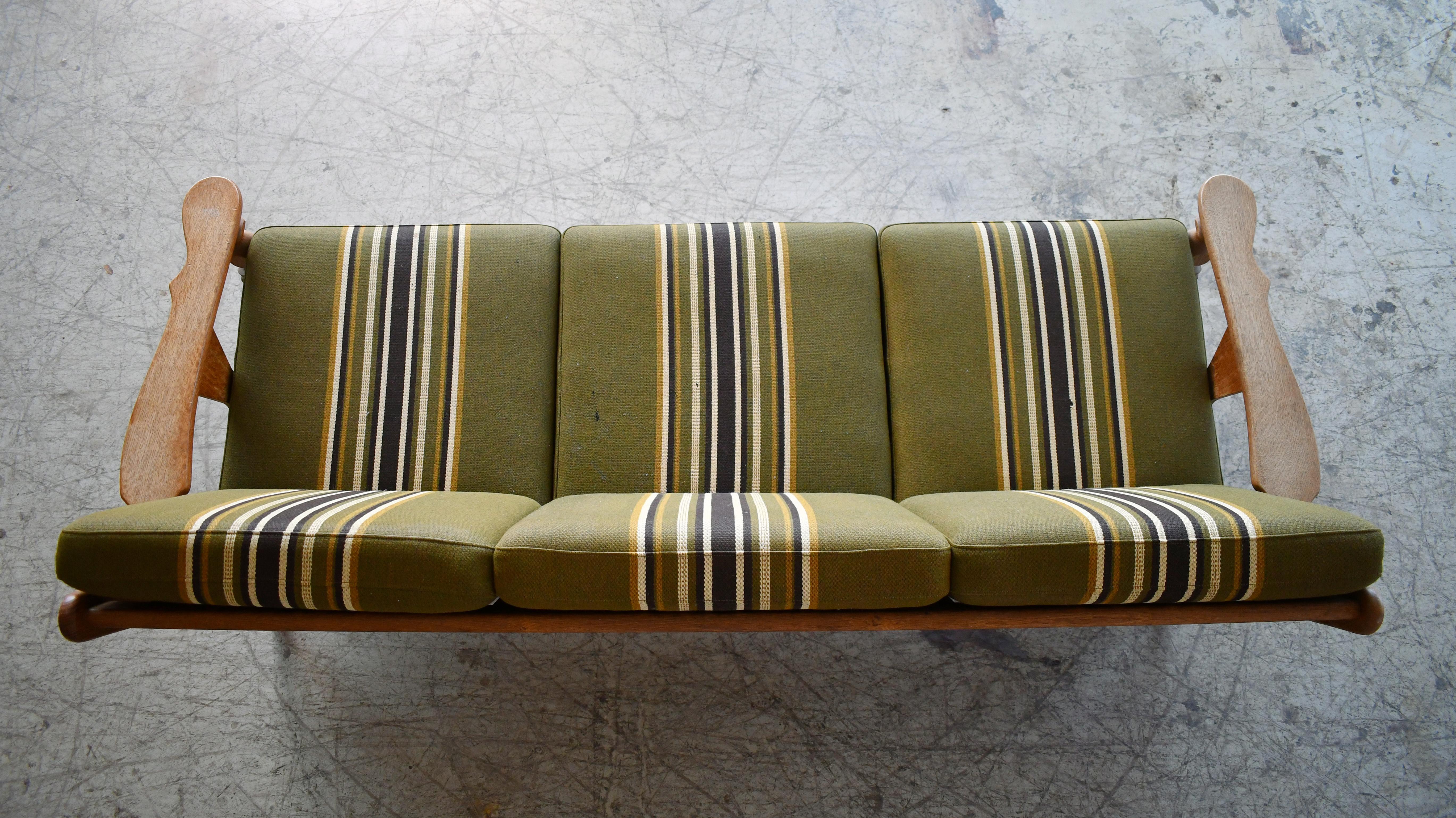 Danish Midcentury 3-Seater Sofa in Solid Oak attributed to Henry Kjærnulf, 1960s 2