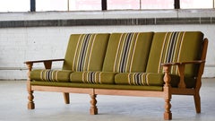 Danish Midcentury 3-Seater Sofa in Solid Oak attributed to Henry Kjærnulf, 1960s