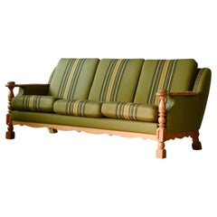 Danish Midcentury 3-Seater Sofa in Solid Oak by Henry Kjærnulf, 1960s