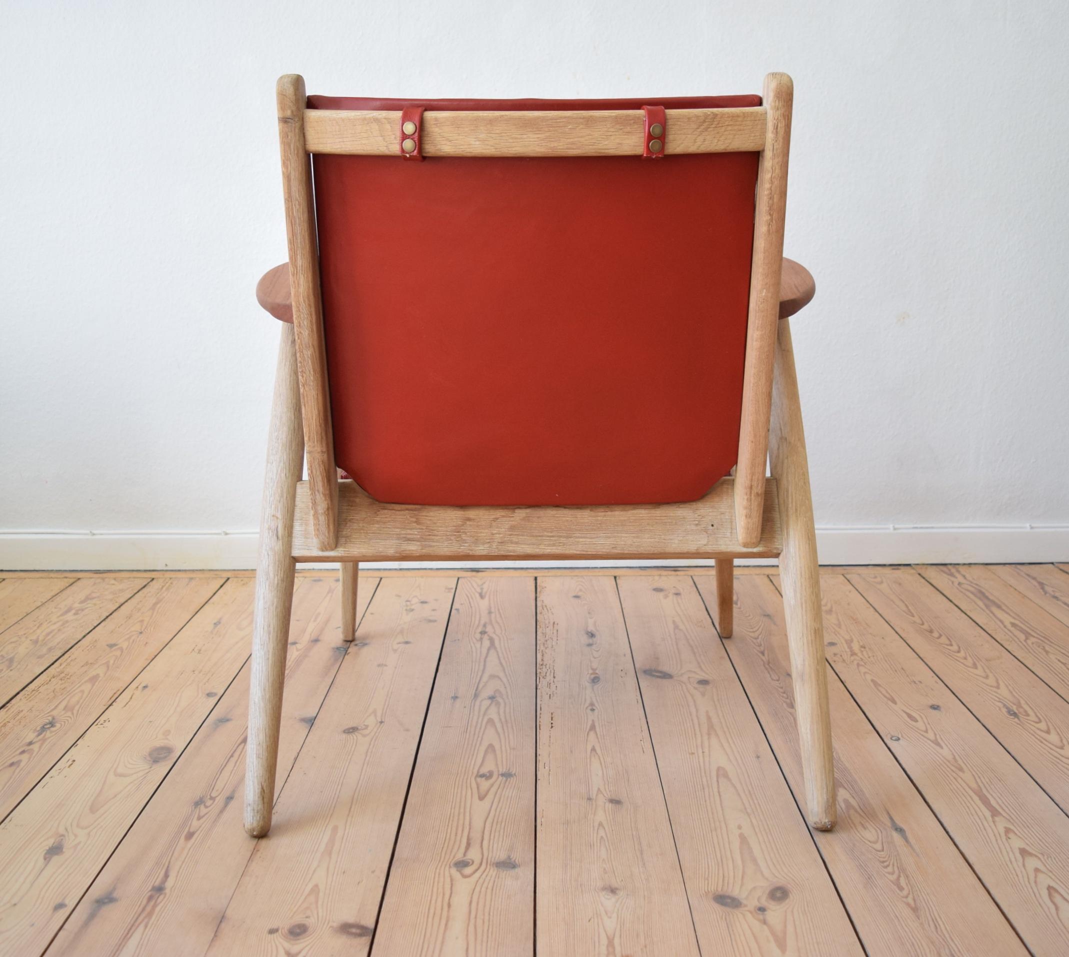 Leather Danish Midcentury Arne Wahl Iversen Nr.14 Lounge Chair, 1955