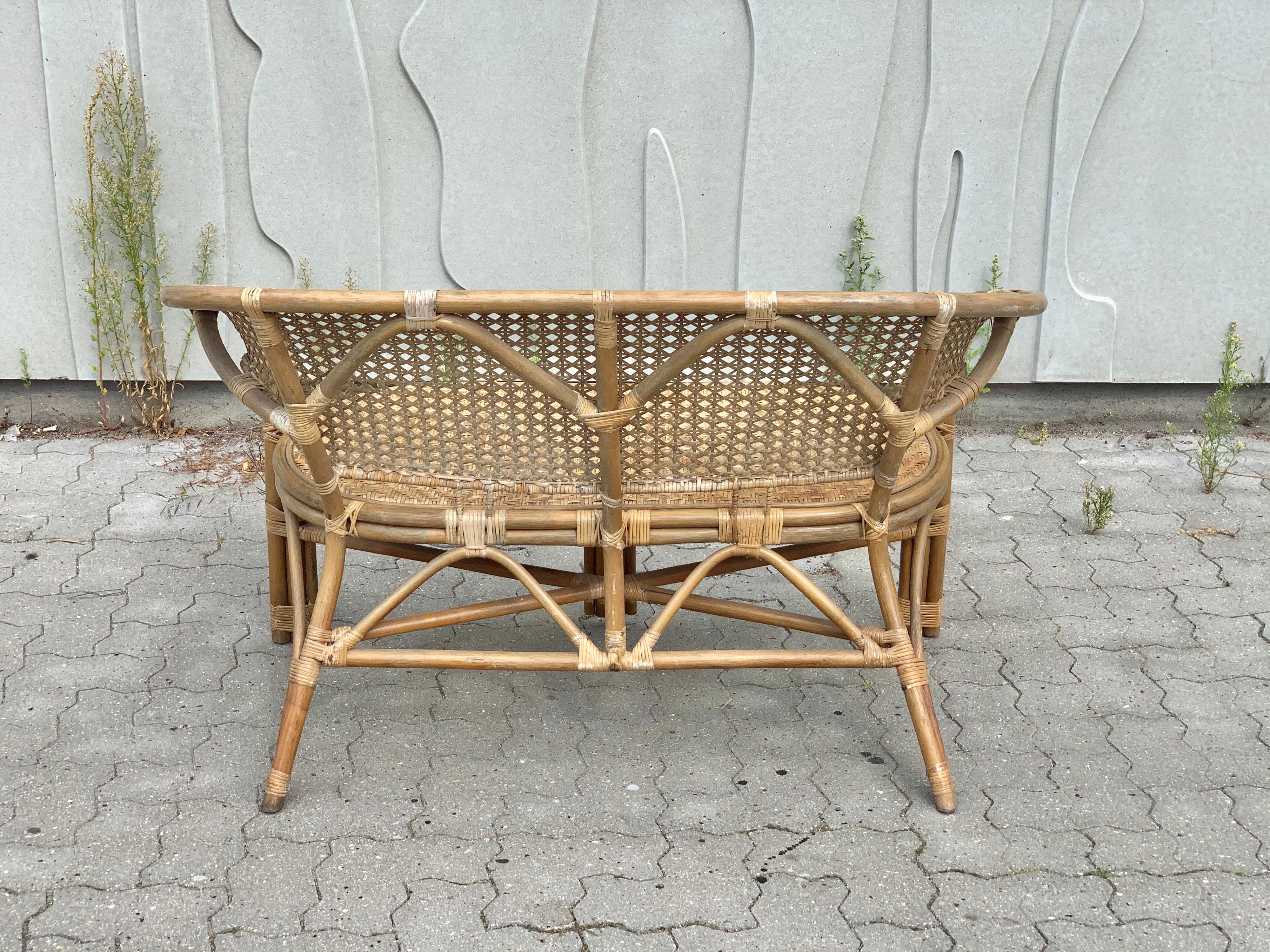 Danish Midcentury Bamboo Sofa, 1960s For Sale 3