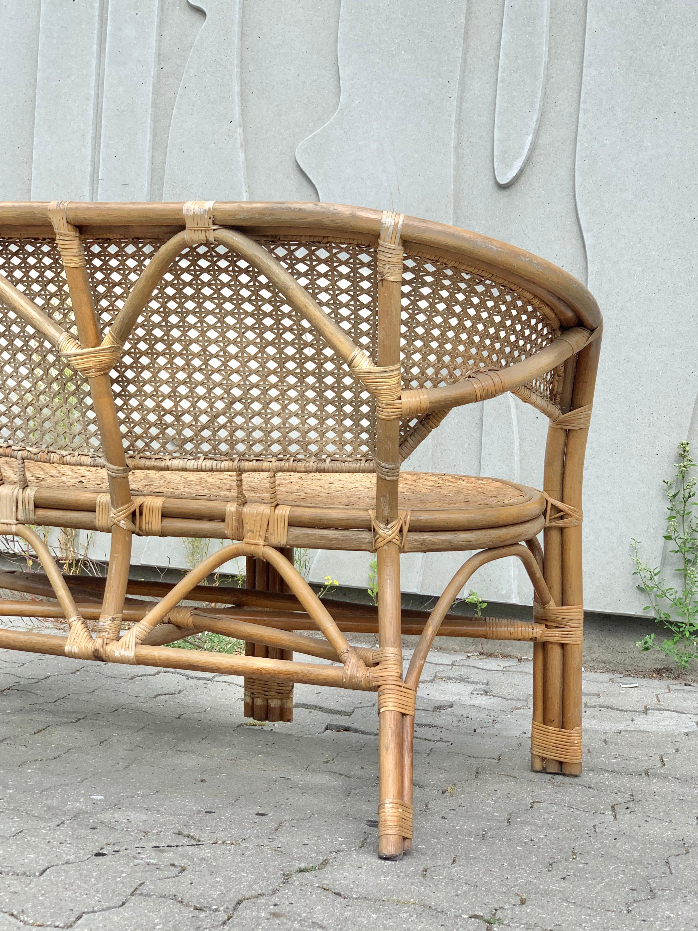 Danish Midcentury Bamboo Sofa, 1960s For Sale 4