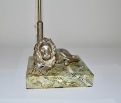Danish Midcentury Birthday Table Flagpole with Dannebrog And Lion On The Base