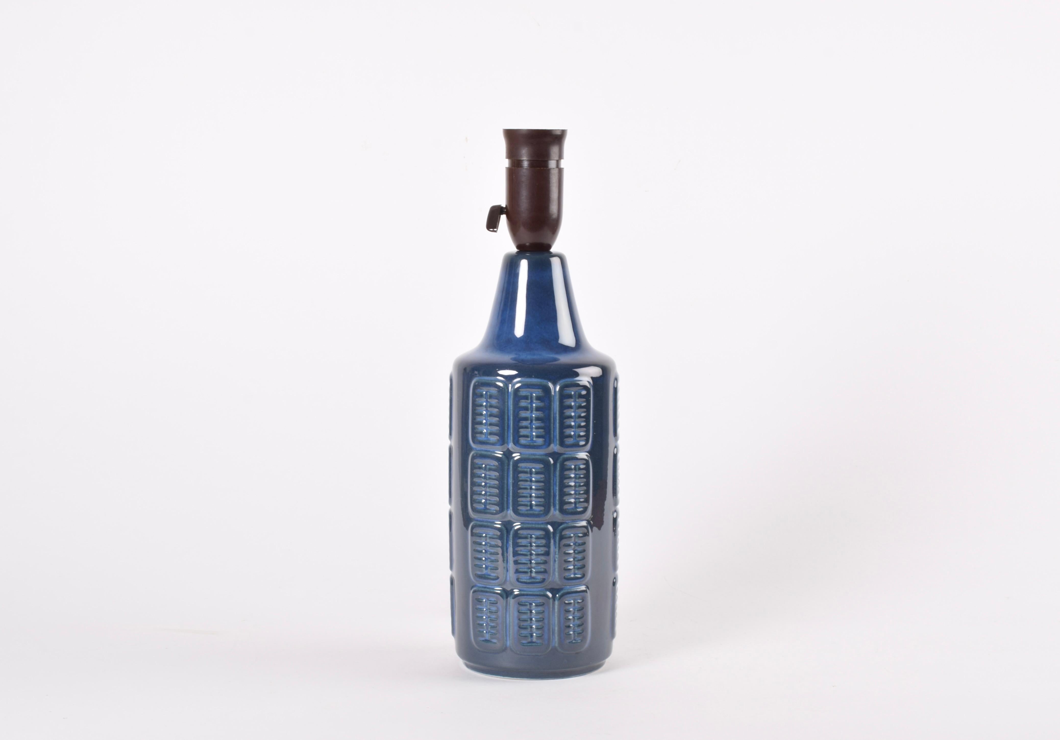 Mid-Century Modern Danish Midcentury Blue Ceramic Table Lamp by Einar Johansen for Søholm, 1960s For Sale