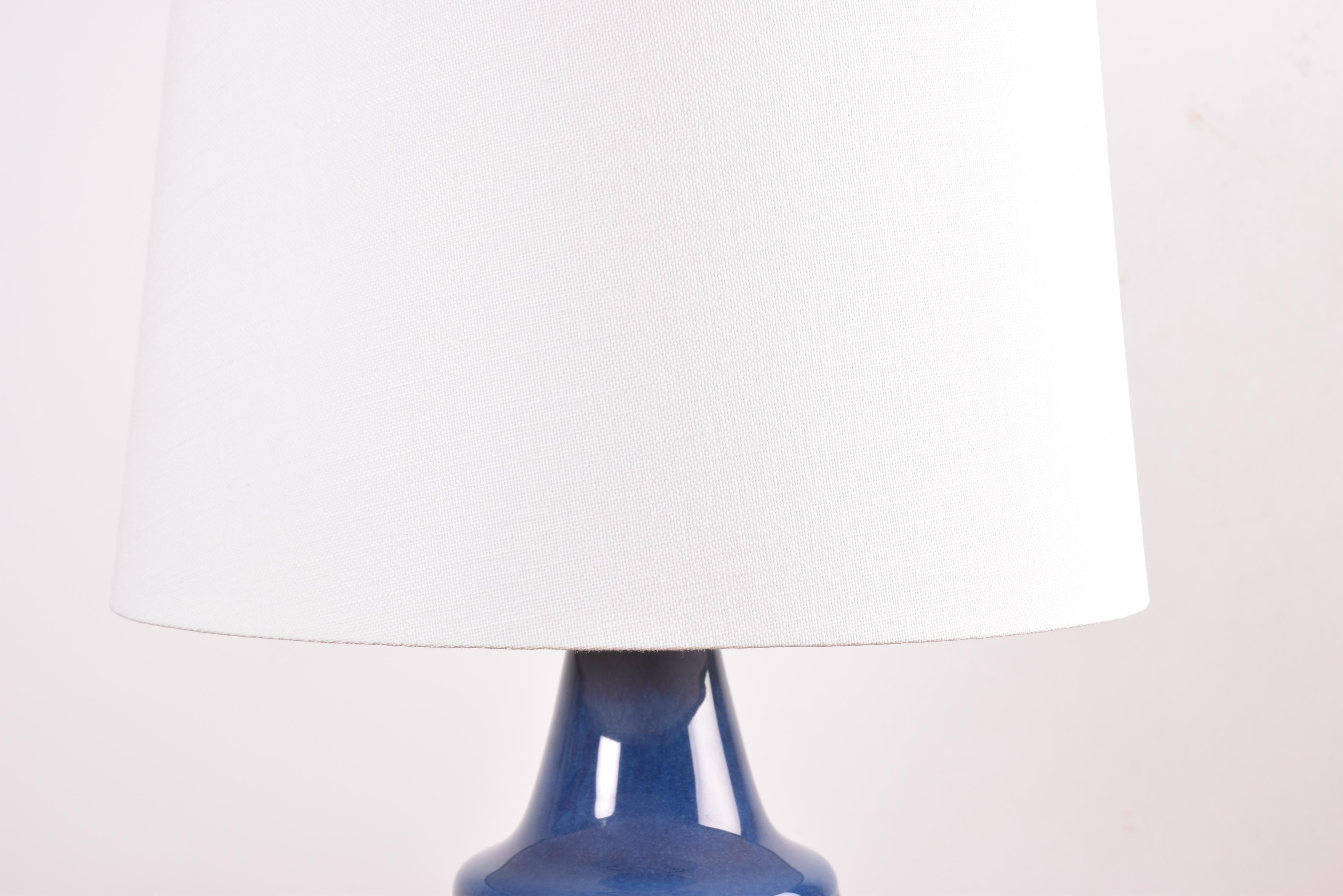 Danish Midcentury Blue Ceramic Table Lamp by Einar Johansen for Søholm, 1960s 3